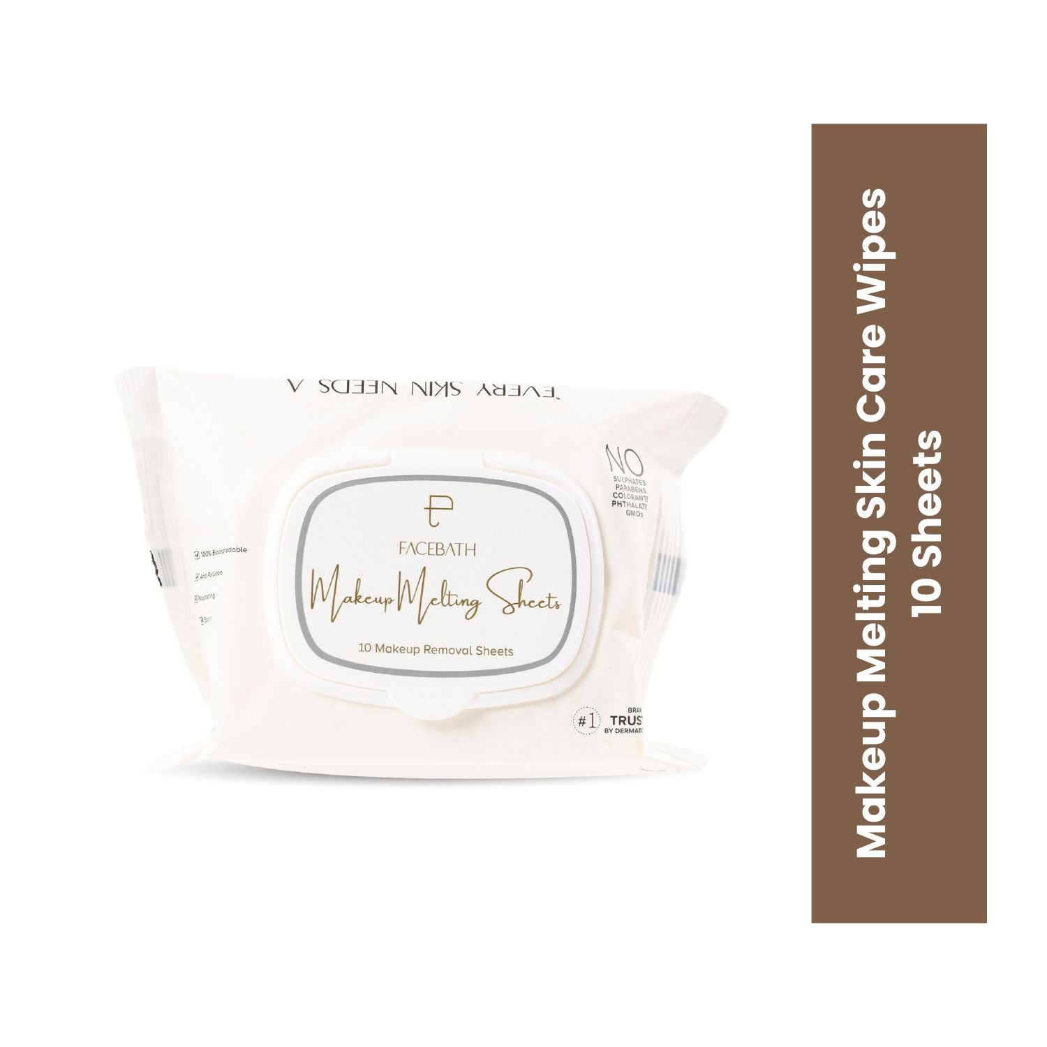 Makeup Melting Skin Care Wipes 10 Sheets Pack - World's First Serum Infused Makeup Remover With Hyaluronic Acid