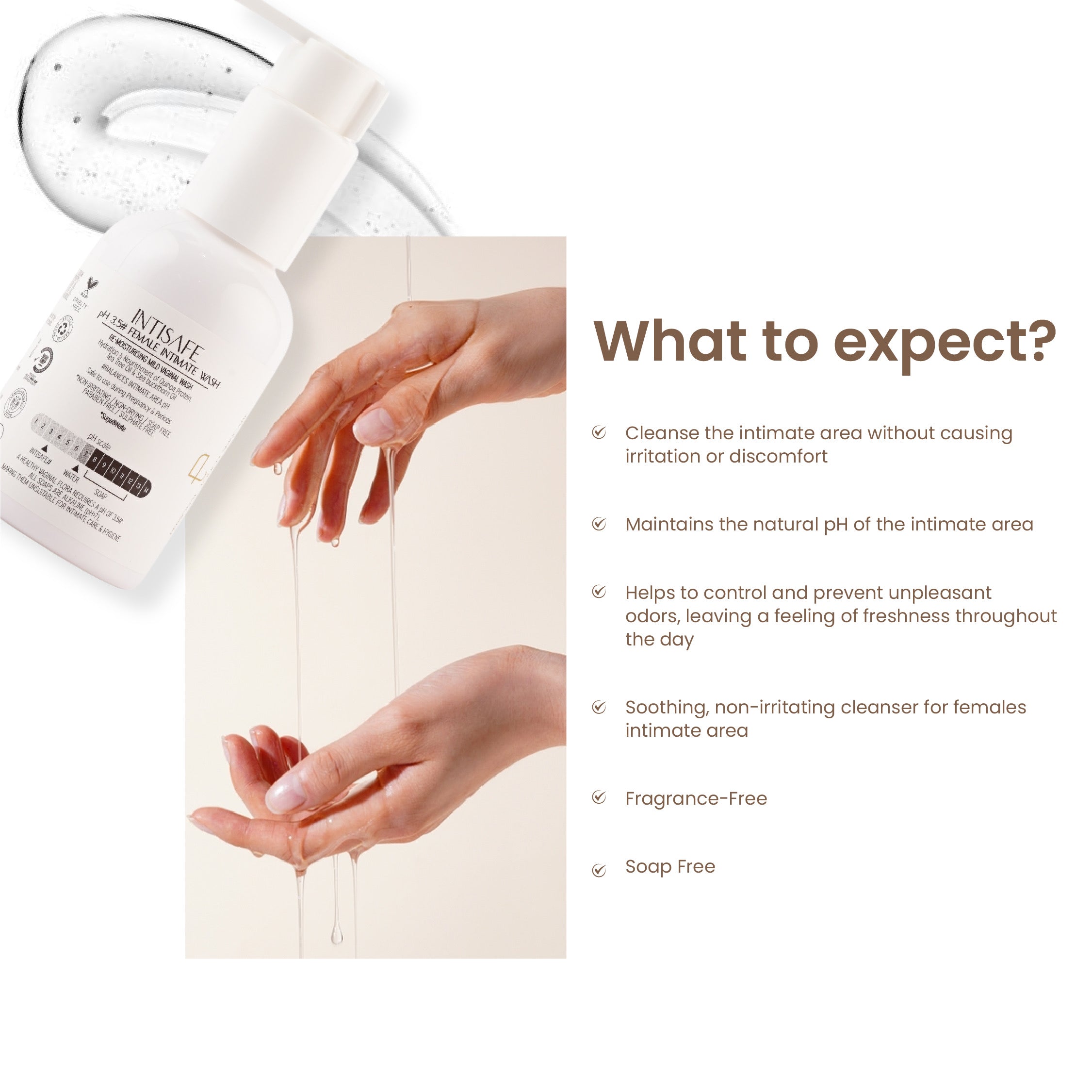 Intisafe Ph 3.0 Intimate Wash | Re-Moisturising Mild Vaginal Wash | 100ml