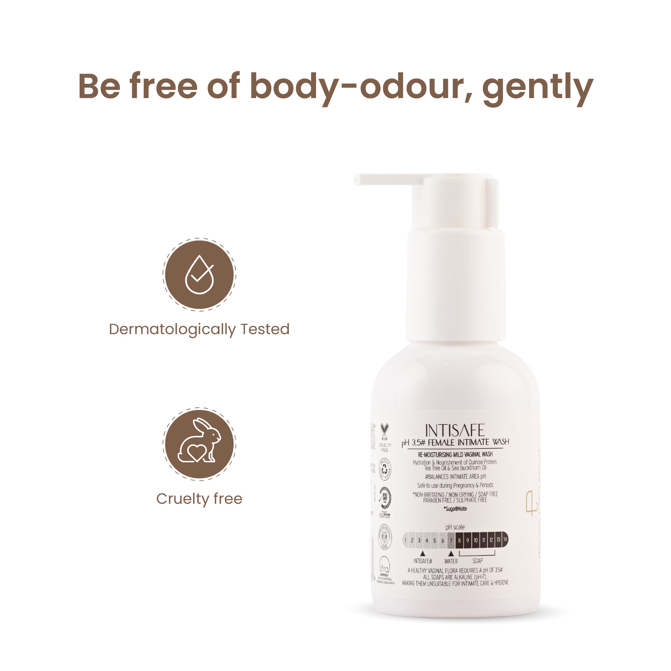 Intisafe Ph 3.0 Intimate Wash | Re-Moisturising Mild Vaginal Wash | 100ml