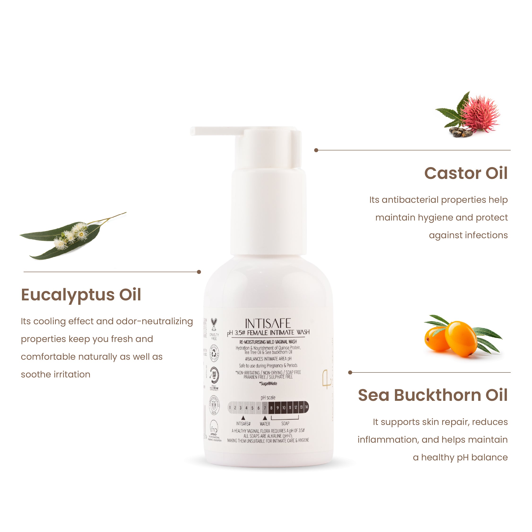 Intisafe Ph 3.0 Intimate Wash | Re-Moisturising Mild Vaginal Wash | 100ml