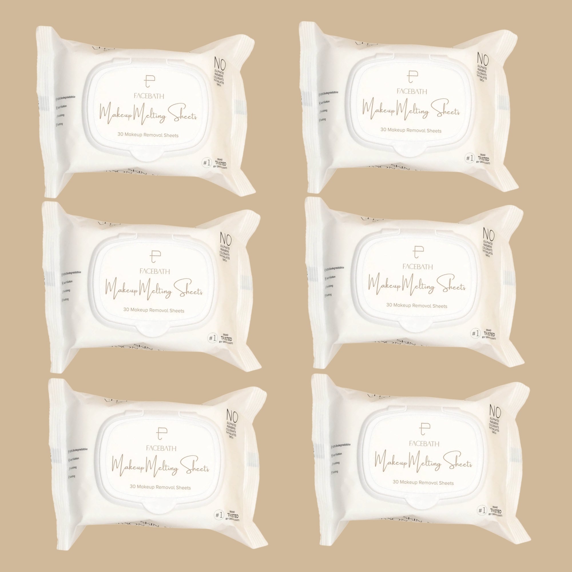 Buy 2, Get 6 (Combo of 6 x Makeup Melting Wipes 30 Sheets Pack)