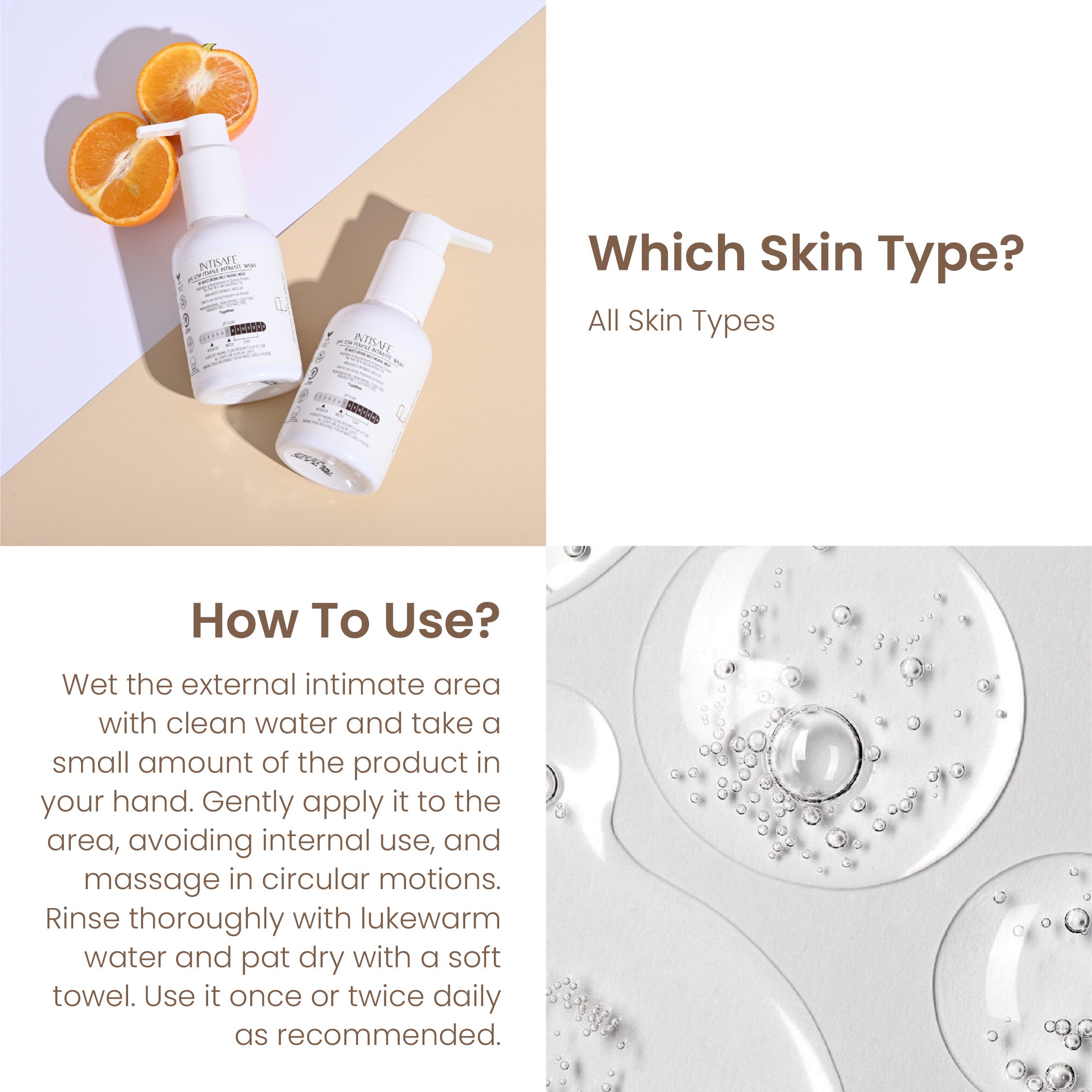 Intisafe Ph 3.0 Intimate Wash | Re-Moisturising Mild Vaginal Wash | 100ml