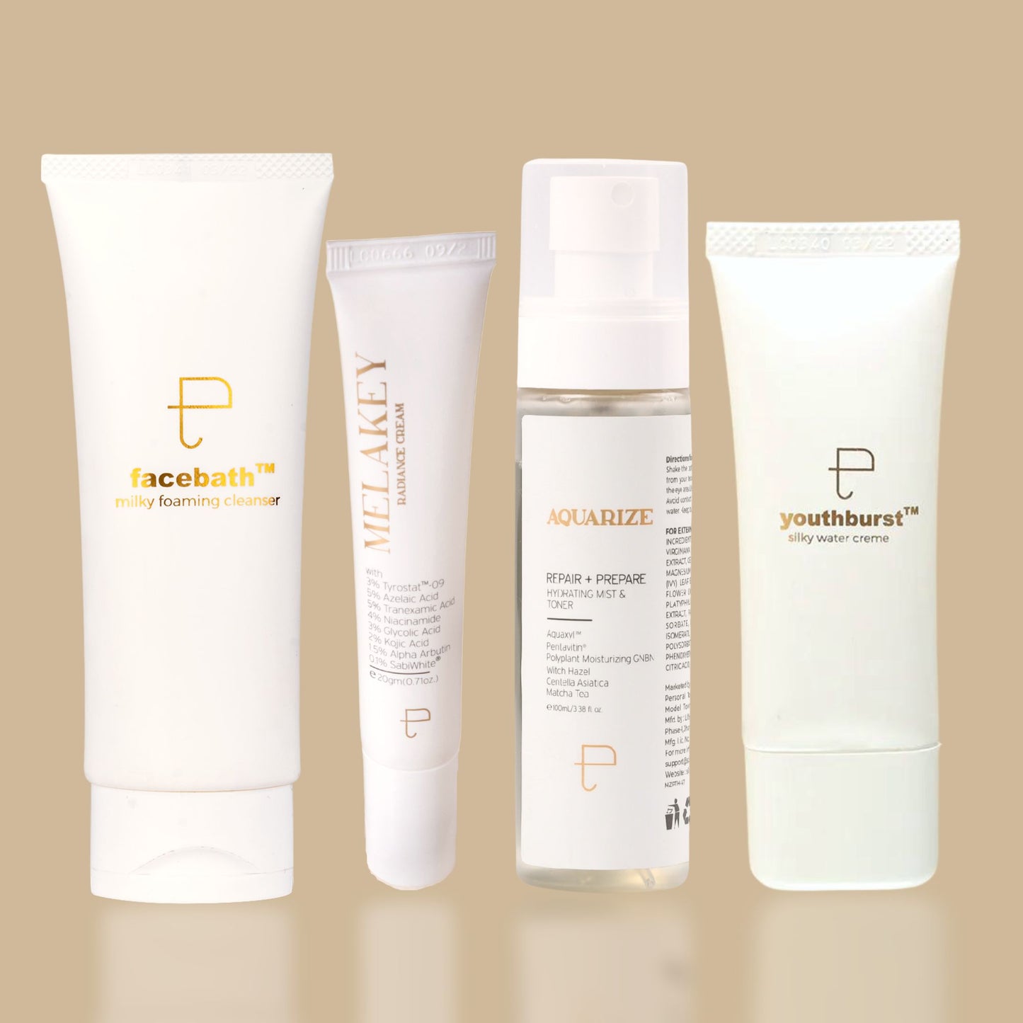 Combo of FACEBATH, MELAKEY, AQUARIZE, YOUTHBURST