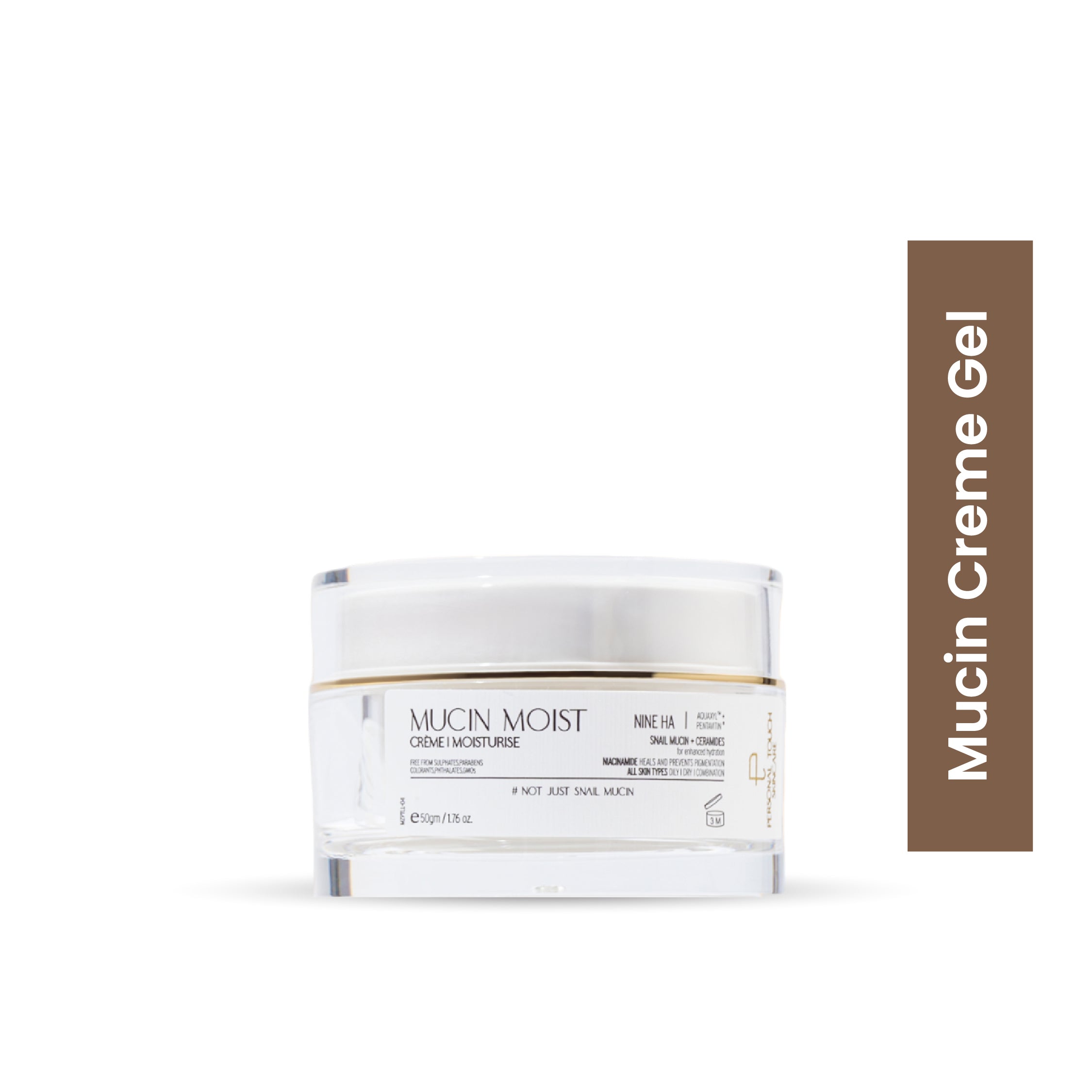 Mucin Creme - All In 1 Snail Mucin Creme Gel | 9 Types Of Hyaluronic Acid | Niacinamide | Ceramides - Normal, Combination & Dry Skin | 50g