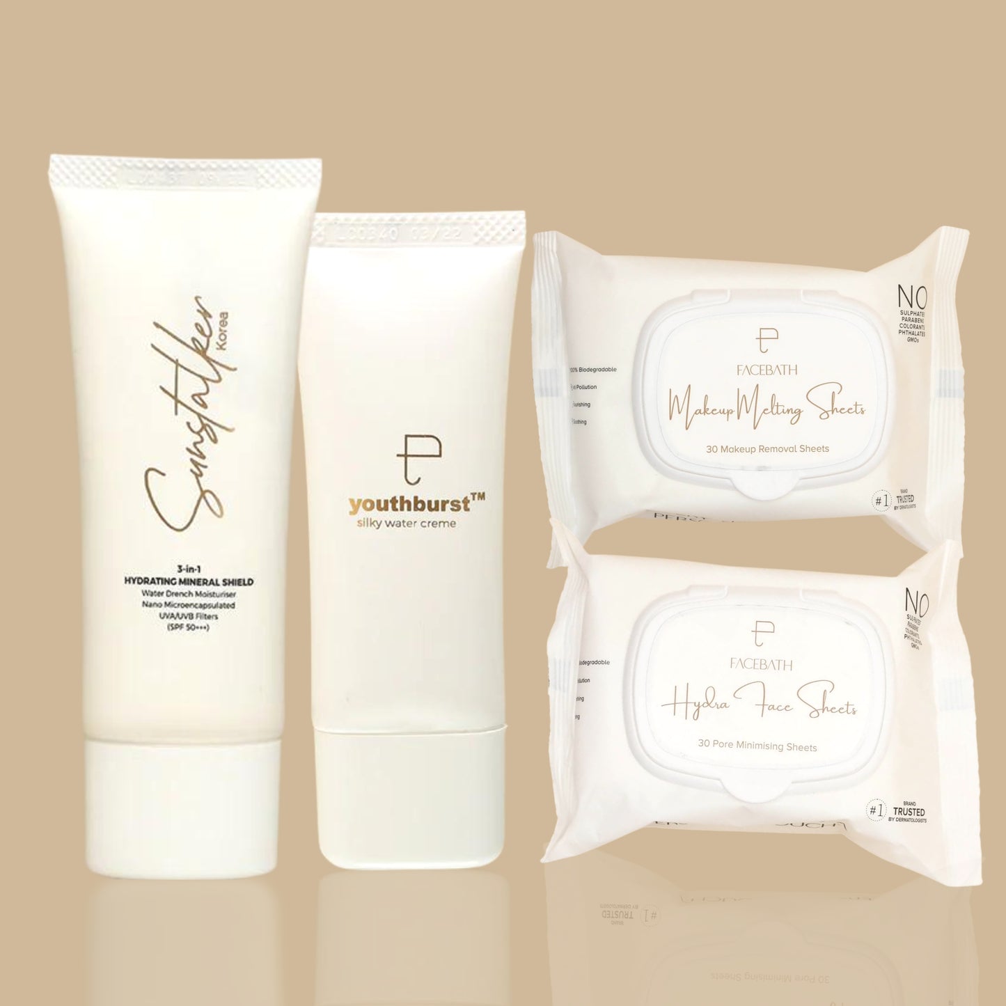 Offer Combo - Buy Sunstalker, Get Youthburst, Makeup Melting Wipes & Hydra Facial Wipes Free