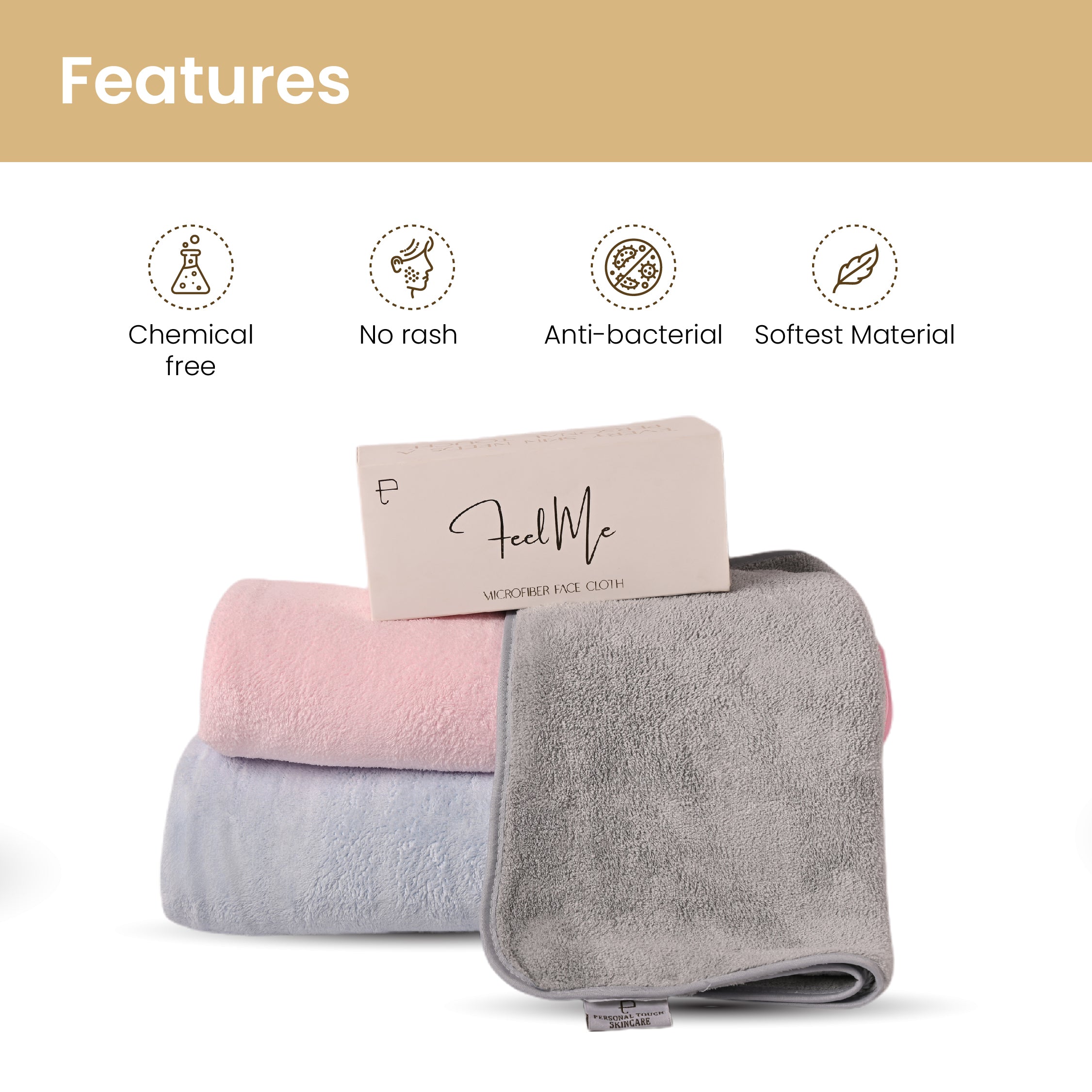 Feel Me Ultra-Soft Microfiber Bath Towel - Gentle Exfoliating Body Towel for Even Skin Tone - Makeup Removal & Anti-Aging - 70x140cm Large Size