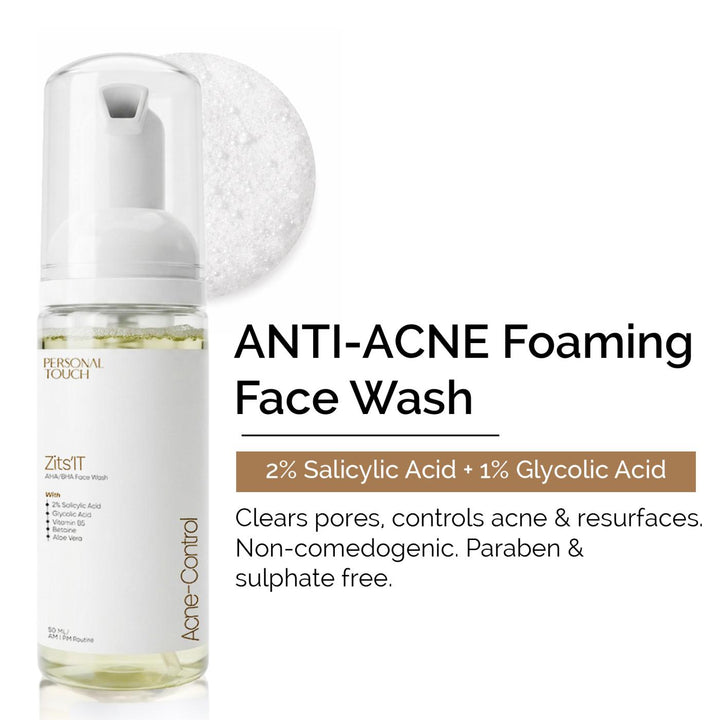 Zitsit Foaming Acne Face Wash with Glycolic & Salicylic Acid 50 ml