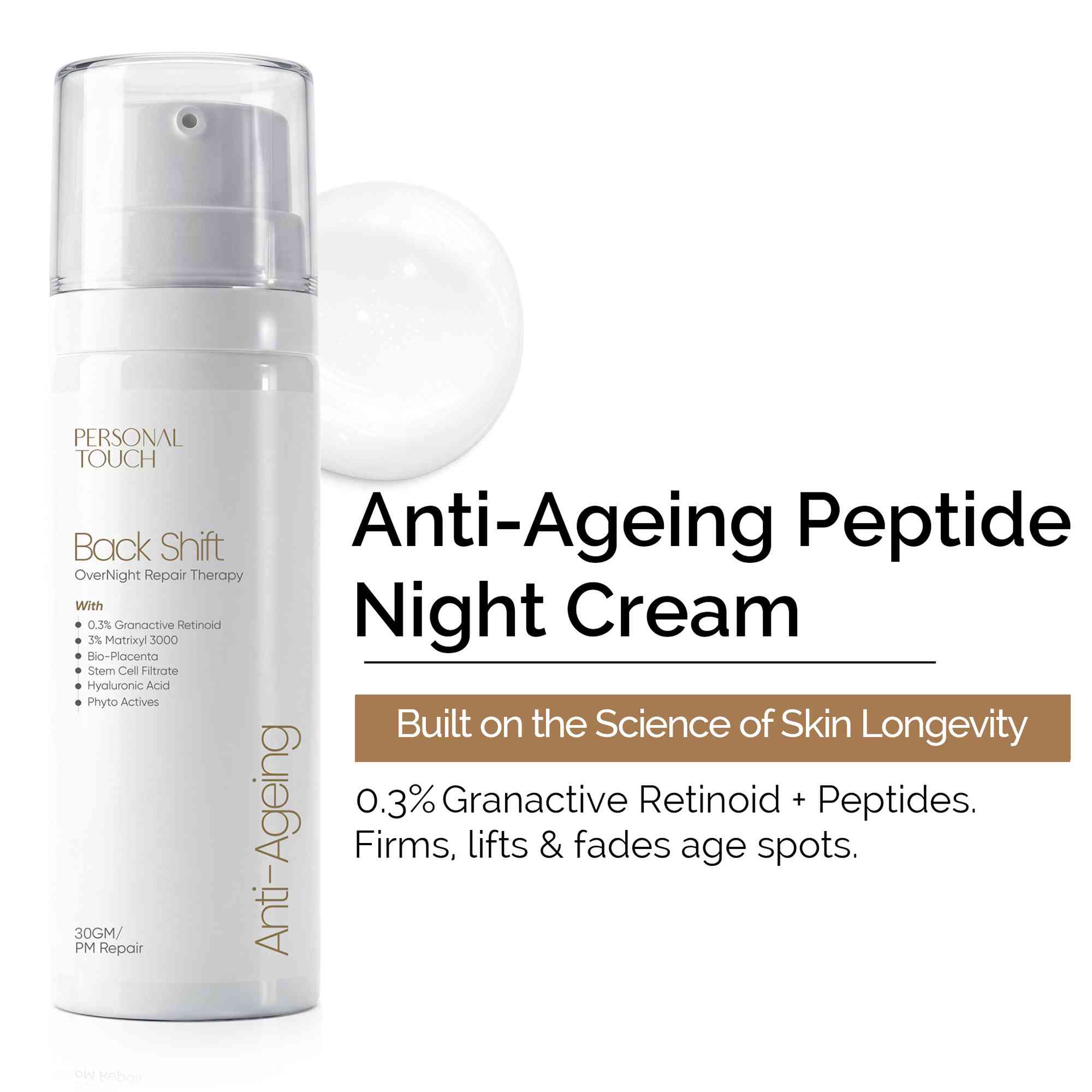 Backshift Retinol + Peptides Anti-Ageing Cream