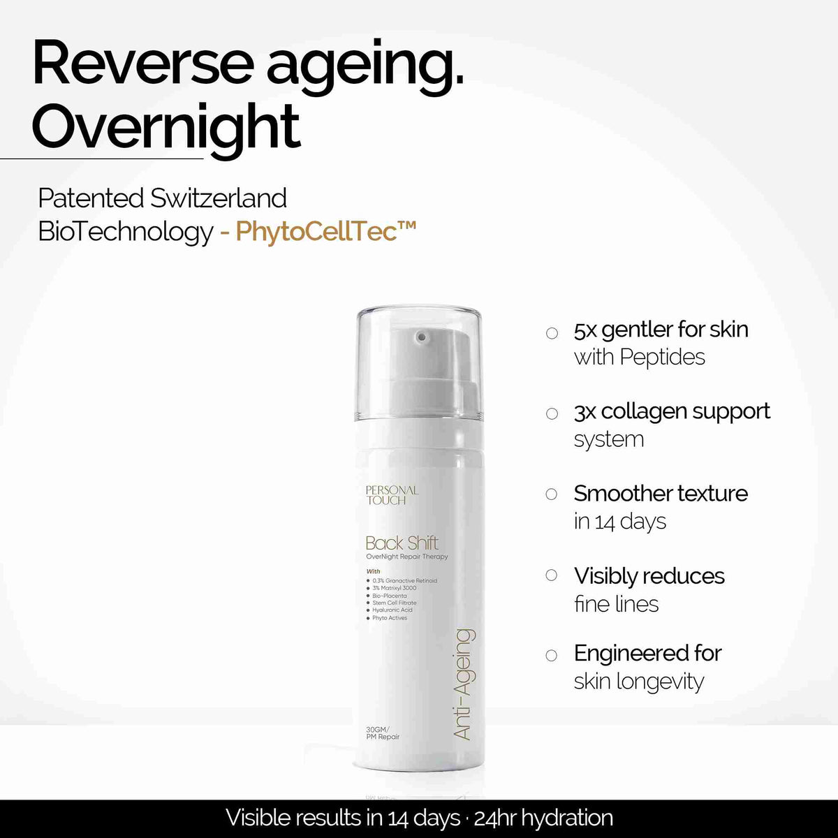 Backshift Retinol + Peptides Anti-Ageing Cream 15g