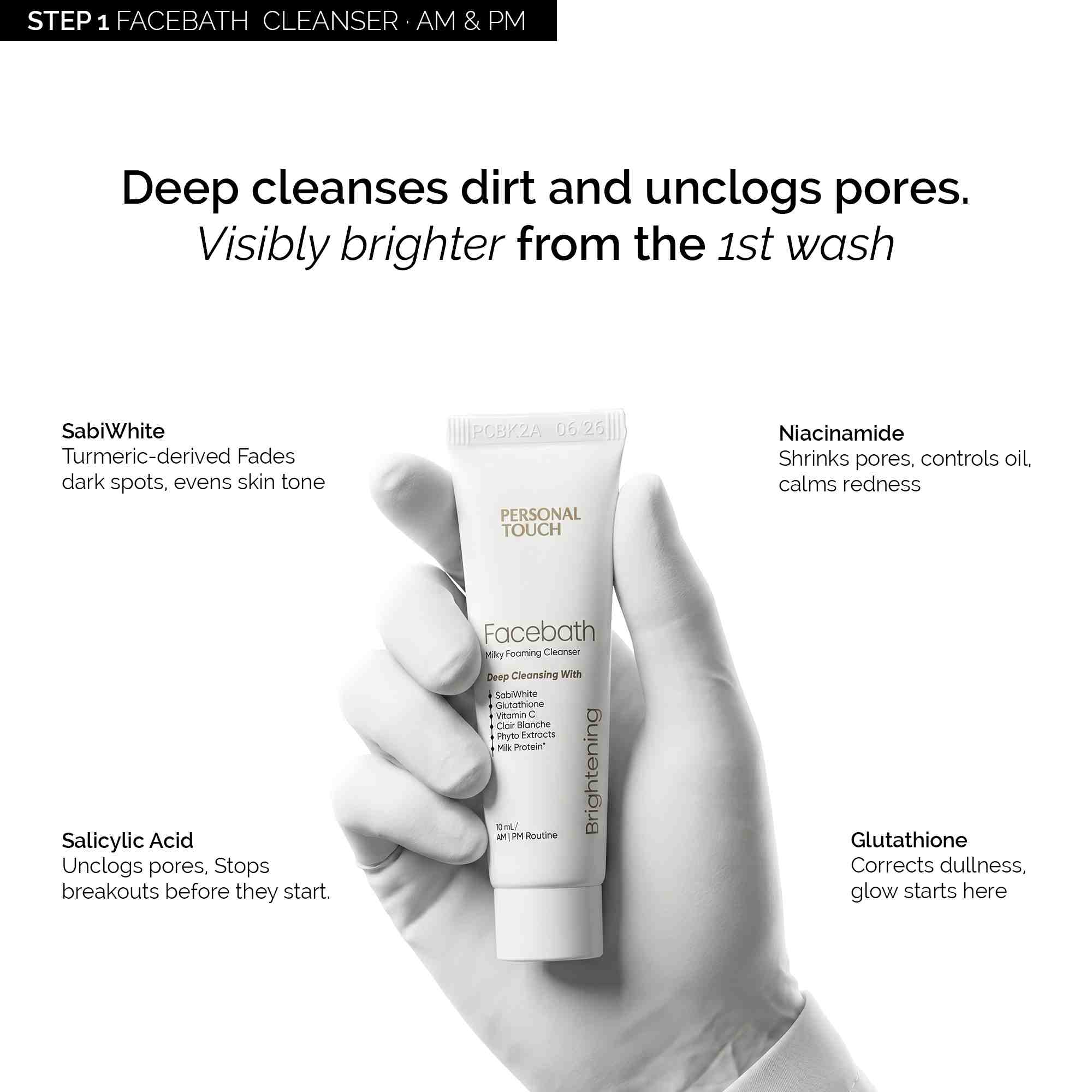 Brightening Therapy Trial Kit | for Oily & Combination Skin | Facewash + Serum + Moisturiser + Sunscreen