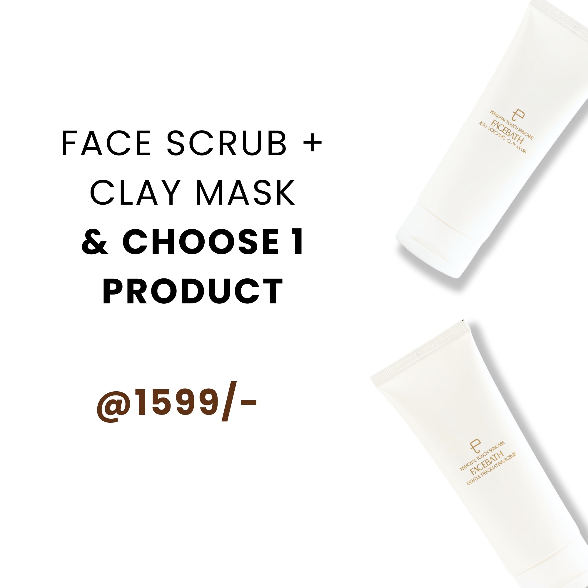 Combo of Facebath Clay Mask, Facebath Face Scrub + Choose Any 1 Product