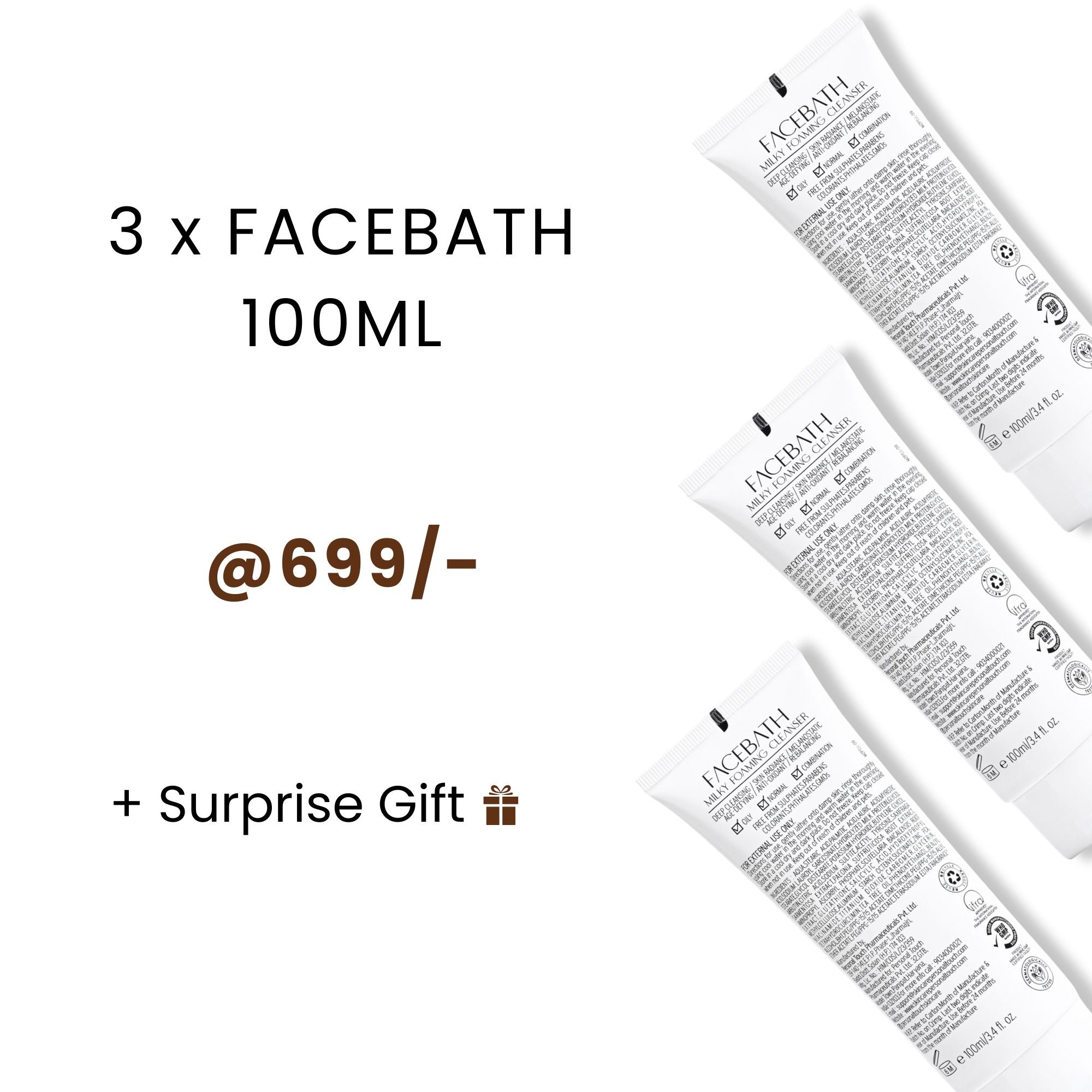 Combo of 3 x Facebath 100ml + Surpirse Gift 🎁