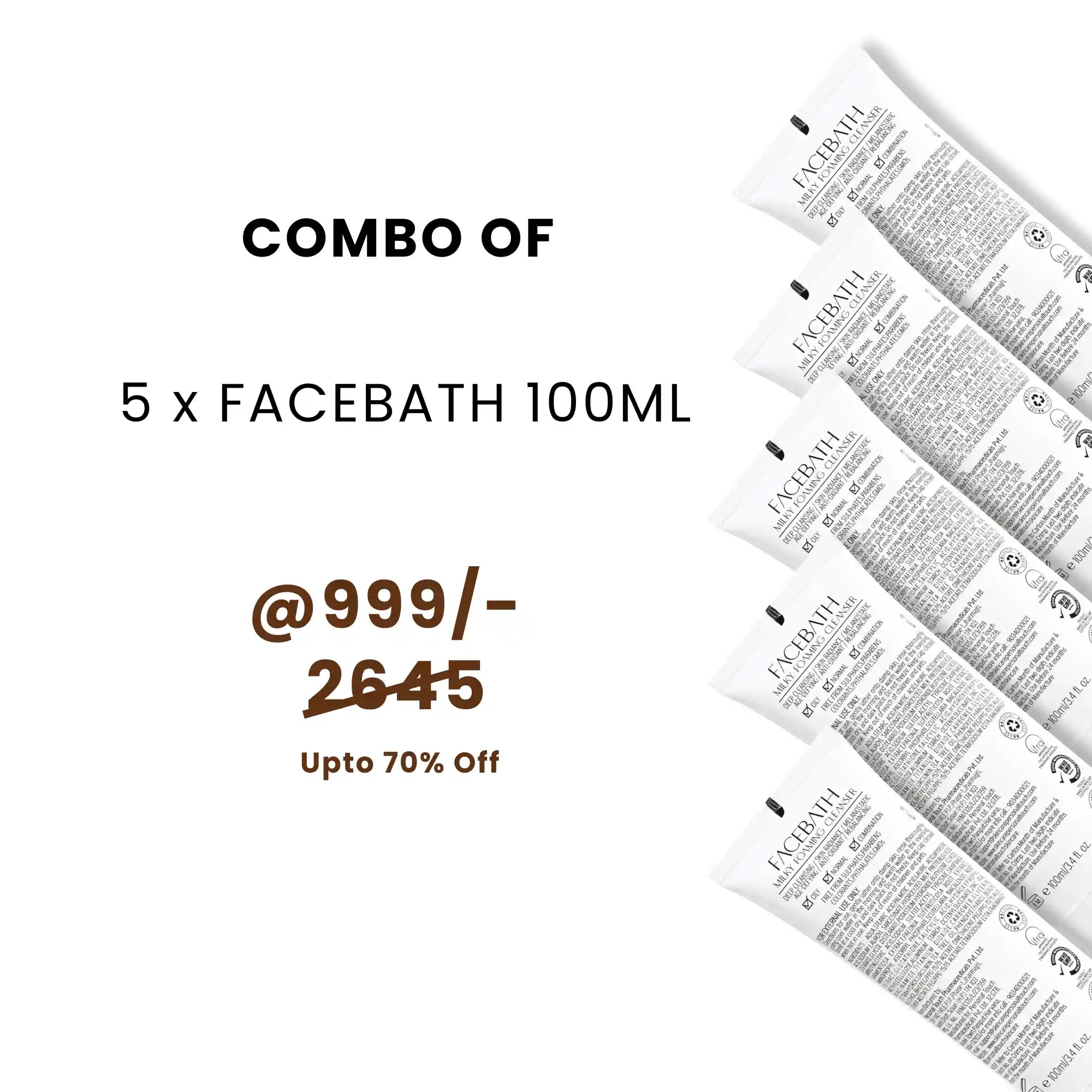 MBM Combo of 5 x Facebath 100ml