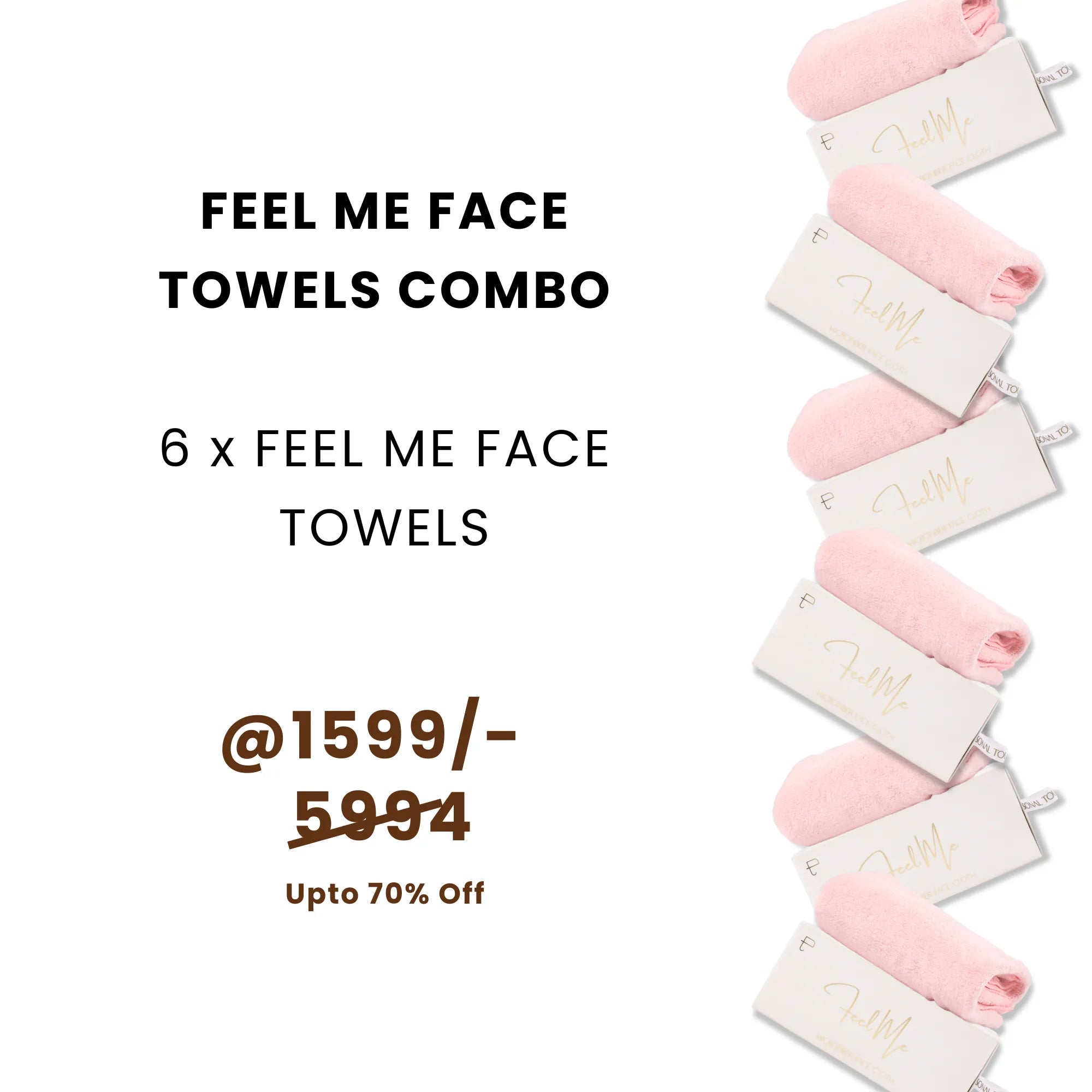 MBM Combo of 6 x Feel Me Face Towels