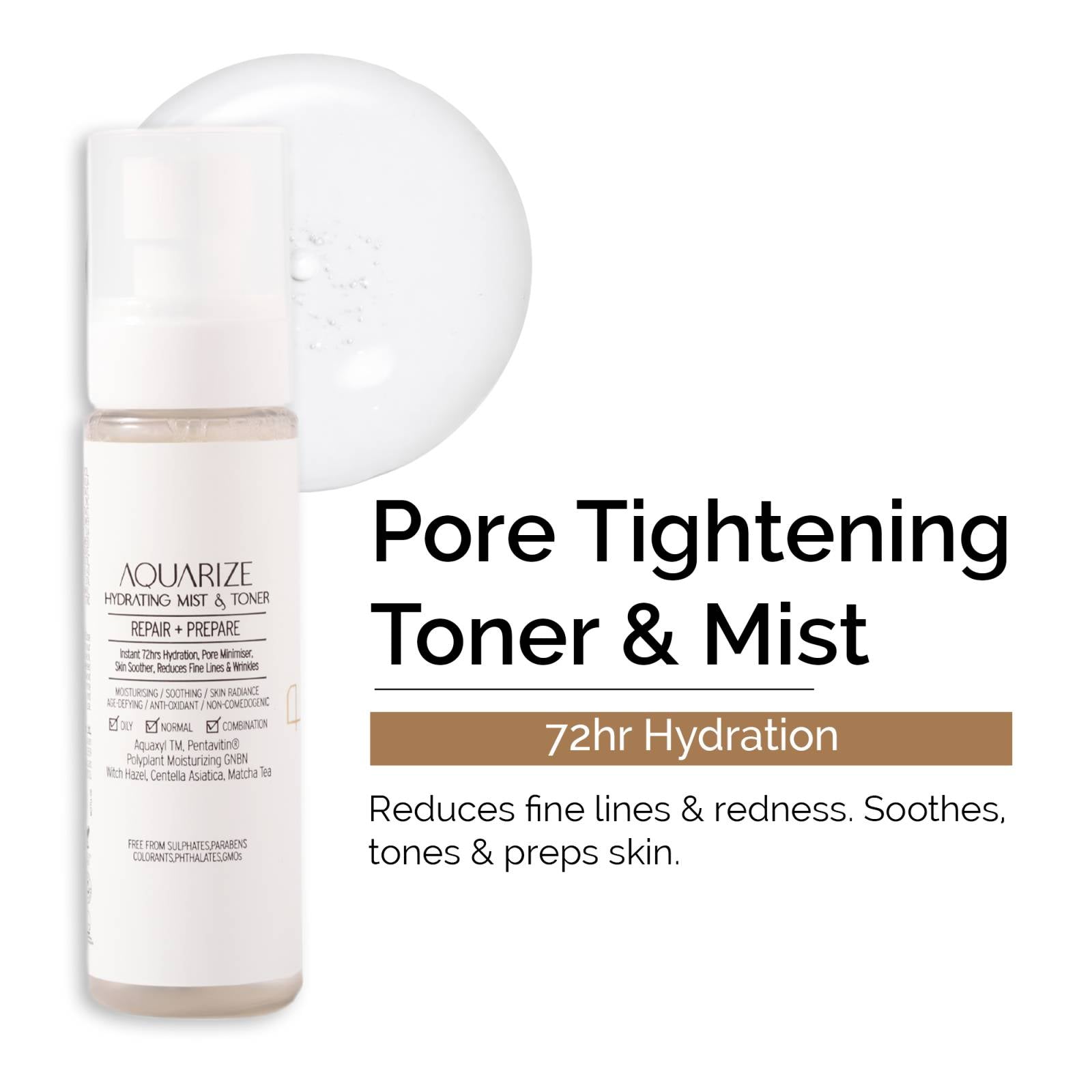 Aquarize Hydrating Toner & Mist with Hyaluronic Acid and Aquaxyl 100 ml