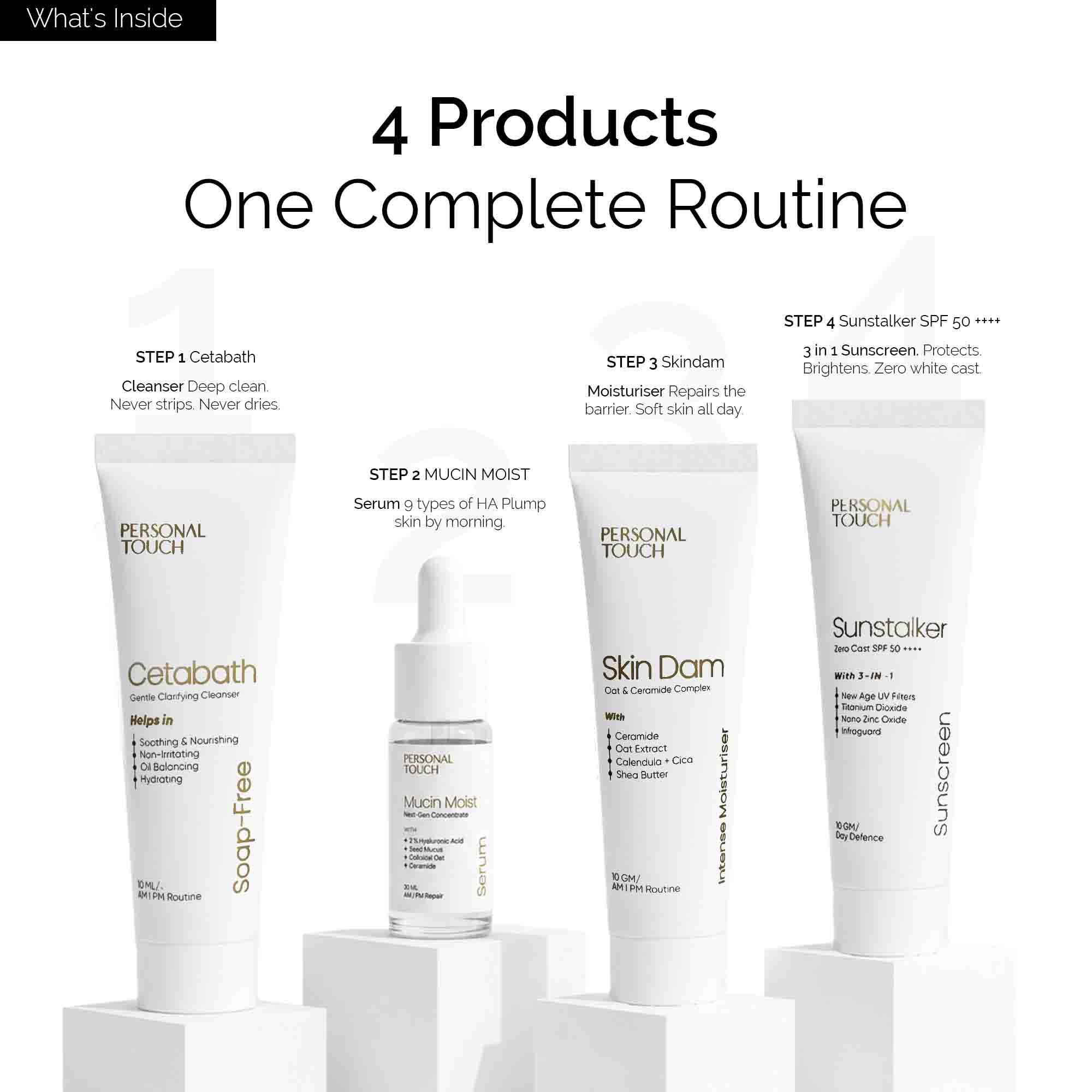 Dry Defence Therapy Trial Kit |  Facewash + Serum + Moisturiser + Sunscreen | for Dry & Sensitive Skin