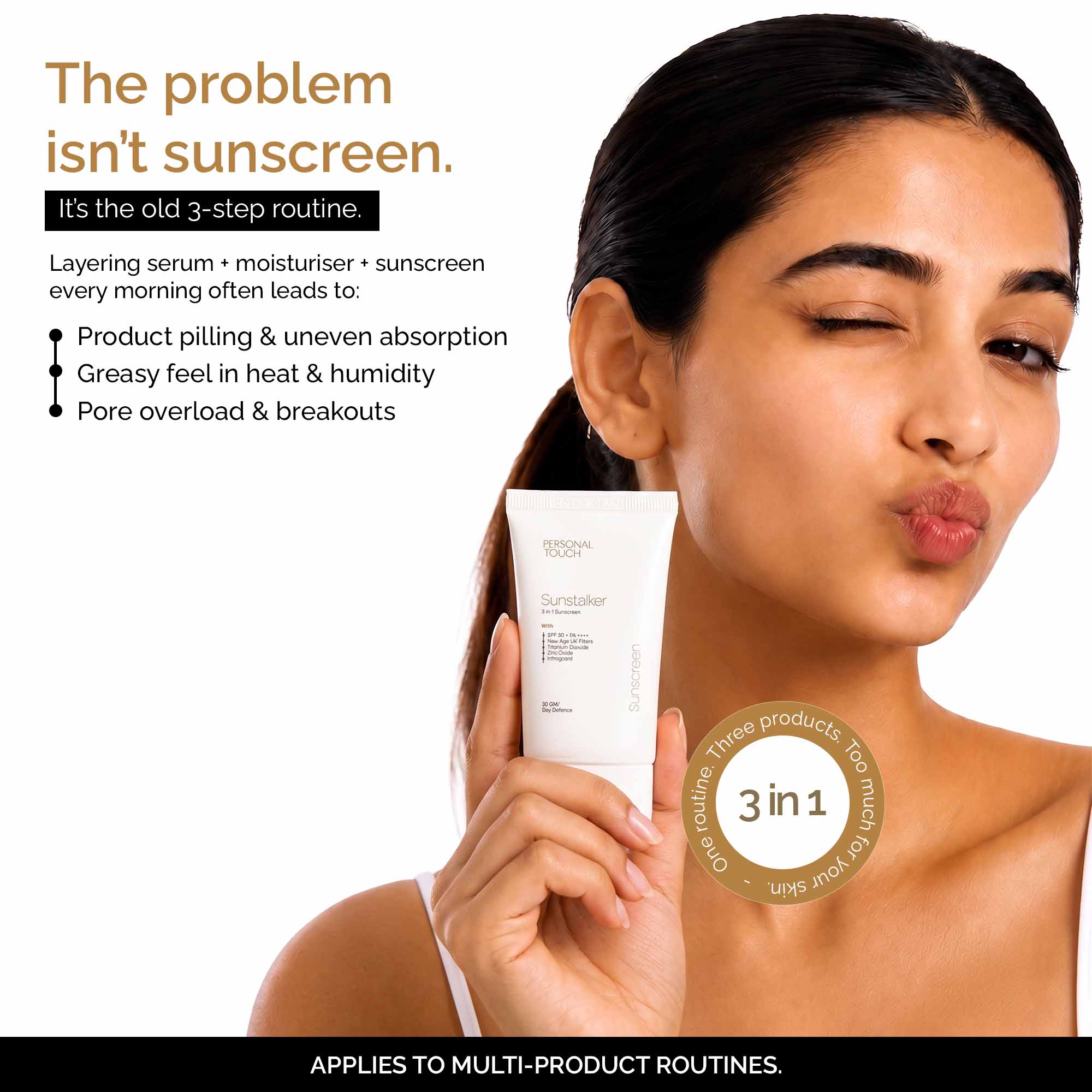 Sunstalker 3-in-1 Sunscreen SPF 50+++ Moisturizer + Serum - 30g