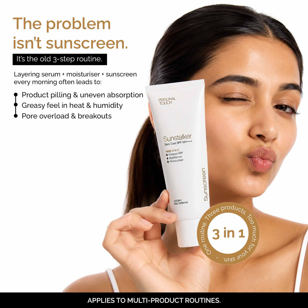 Sunstalker 3-in-1 Sunscreen SPF 50+++ with Moisturizer + Serum