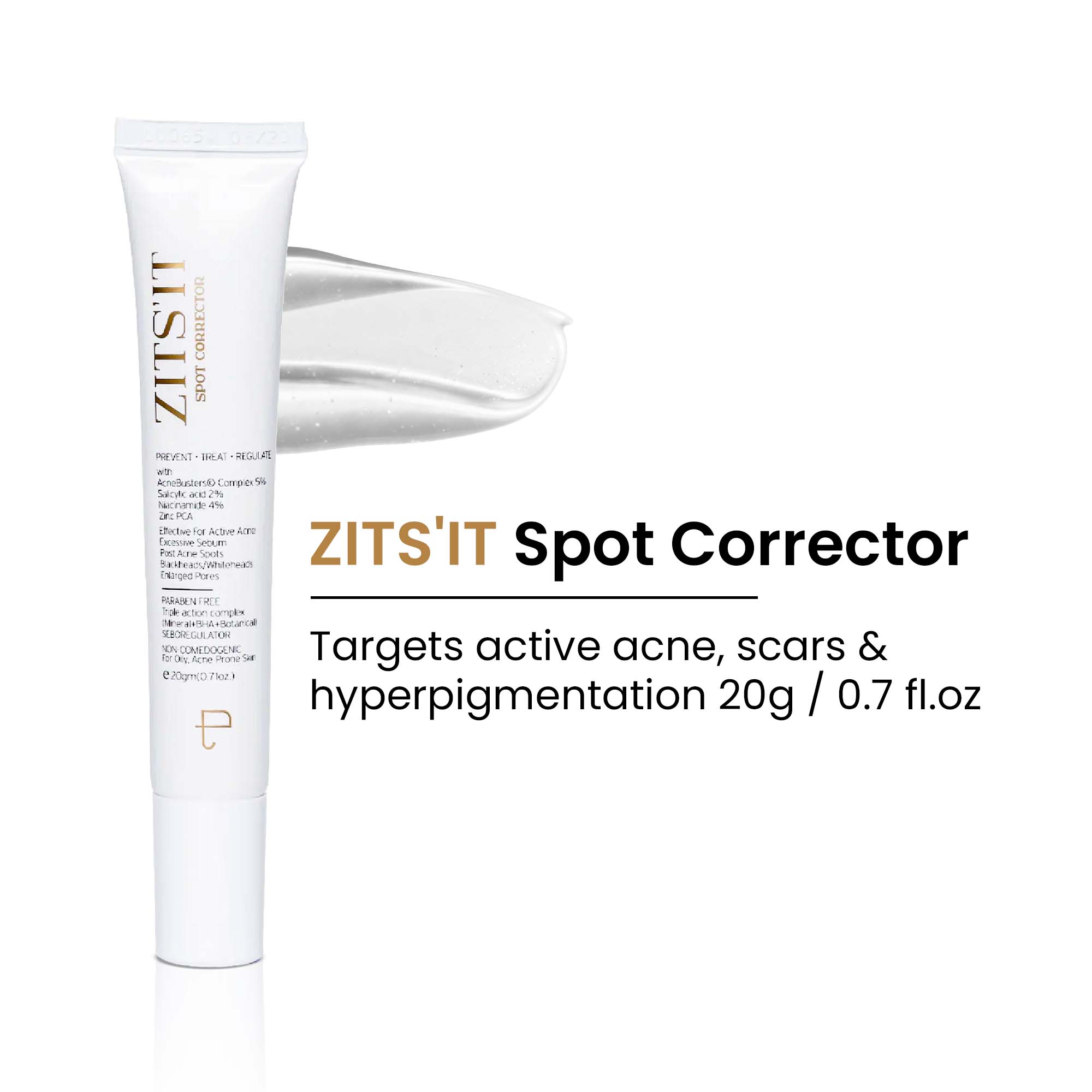 Zitsit Spot Corrector For Active Acne | Acne Scars | Salicylic | Niacinamide | Zinc - Acne Prone & Active Acne | 20g