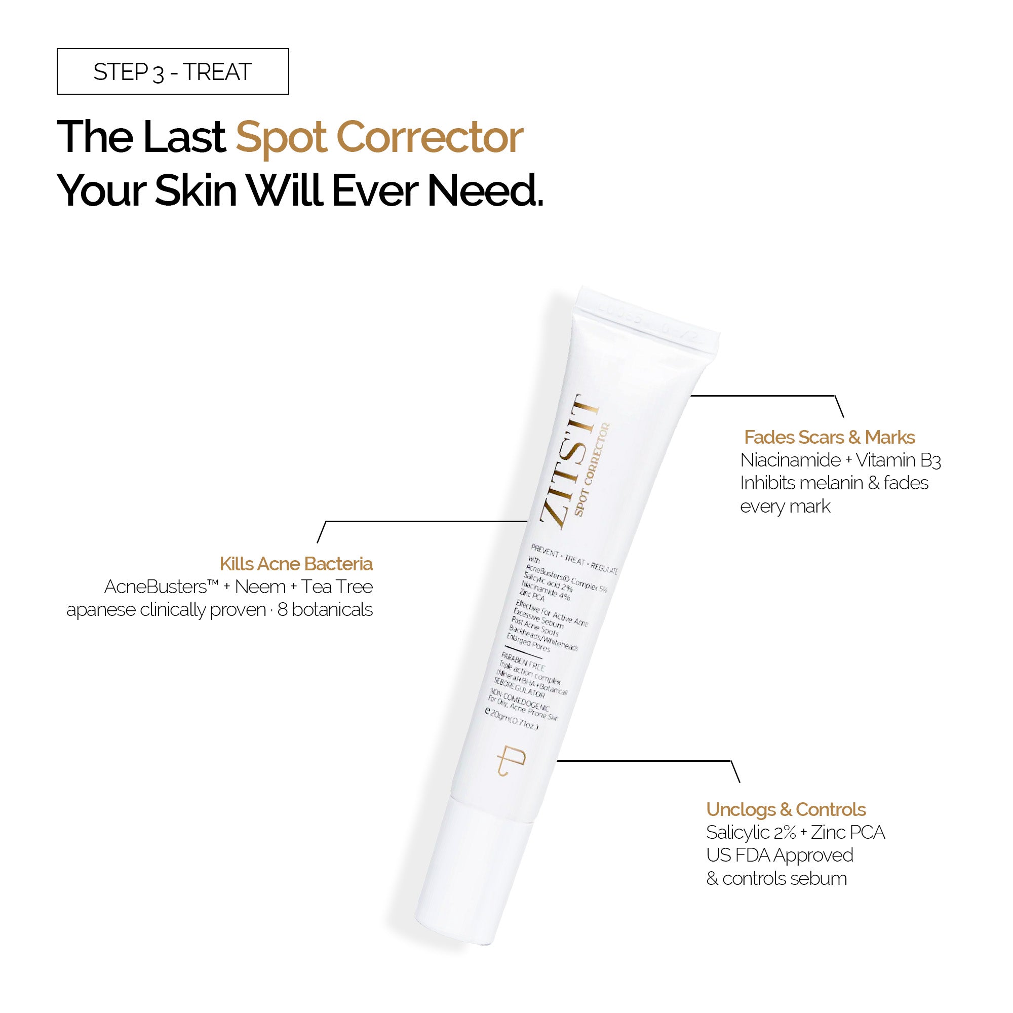 Anti Acne Combo - Zitsit Facewash, Spot Corrector & Towel