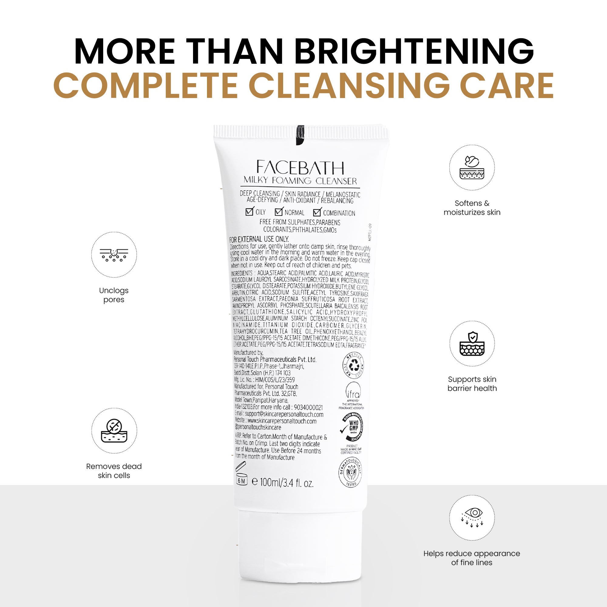 Facebath Oil Control Face Wash with Niacinamide and Sabi-White - 100 ml