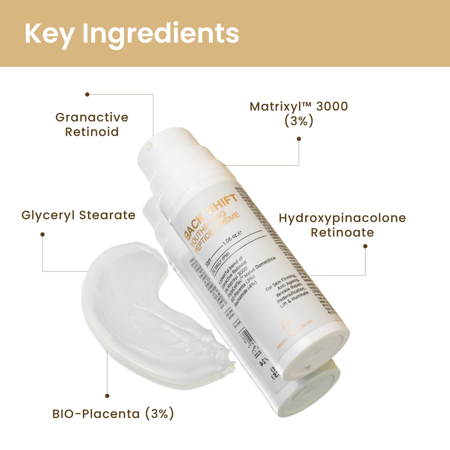 Youthifying Peptide Cream - Anti-aging Face Cream for Skin Firming with Niacinamide Extract - BACKSHIFT