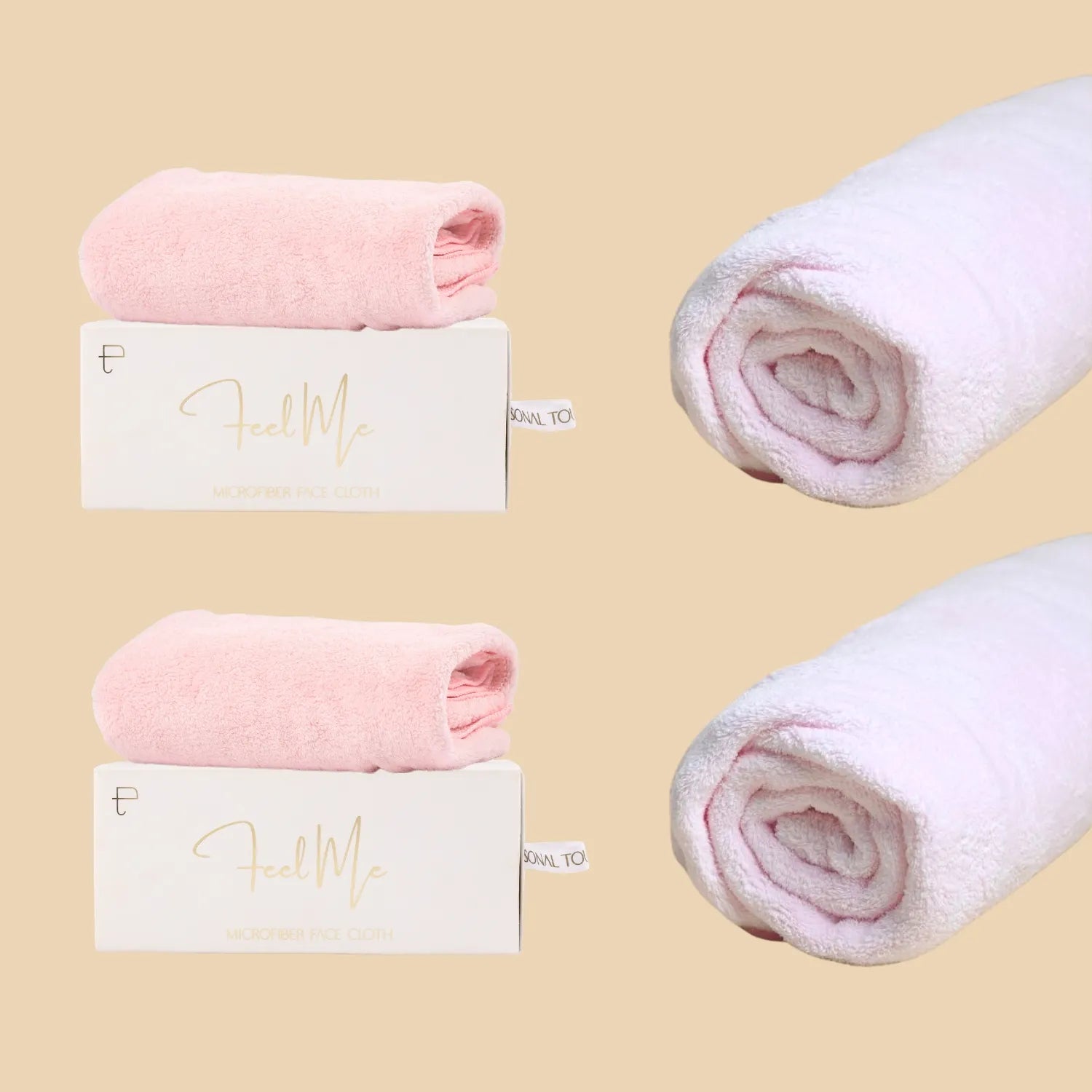 Buy 2 x Feel Me Face Towels, Get 2 X Feel Me Bath Towels Free