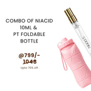 Combo of Niacid 10ml & PT Foldable Bottle