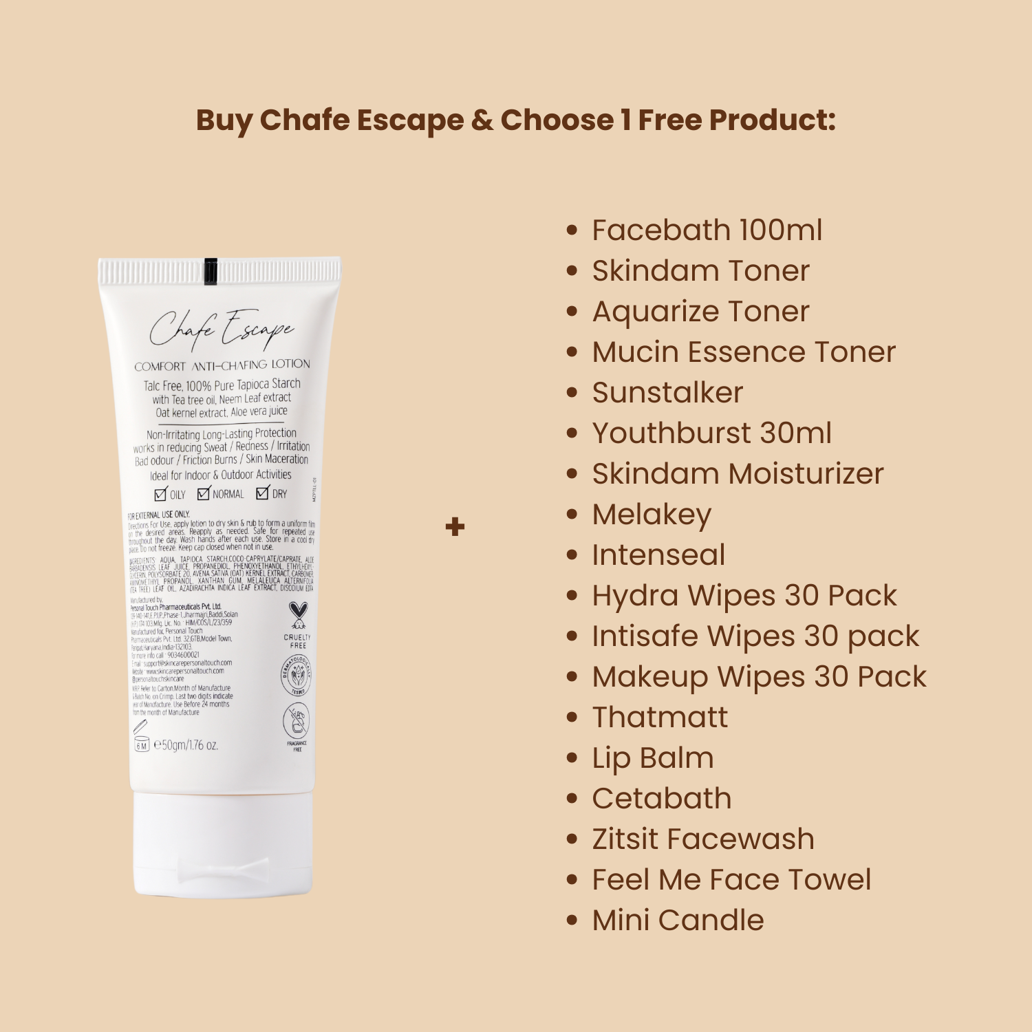 Buy Chafe Escape Anti Chafing Lotion & Choose Free Product