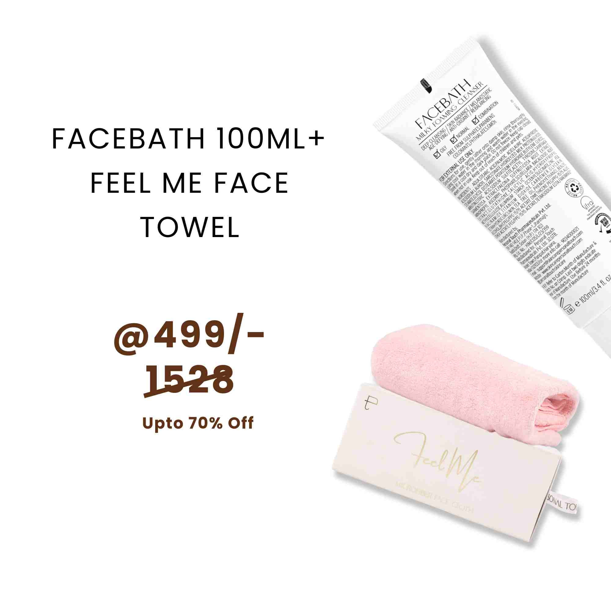 Combo of Facebath 100ml & Feel Me Face Towel