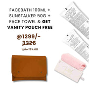 Combo of Facebath 100ml, Sunstalker 50g, Face Towel & Get Vanity Pouch Free