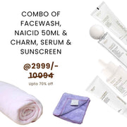 Combo of Facewash, Naicid 50ml & Charm, Serum & Sunscreen
