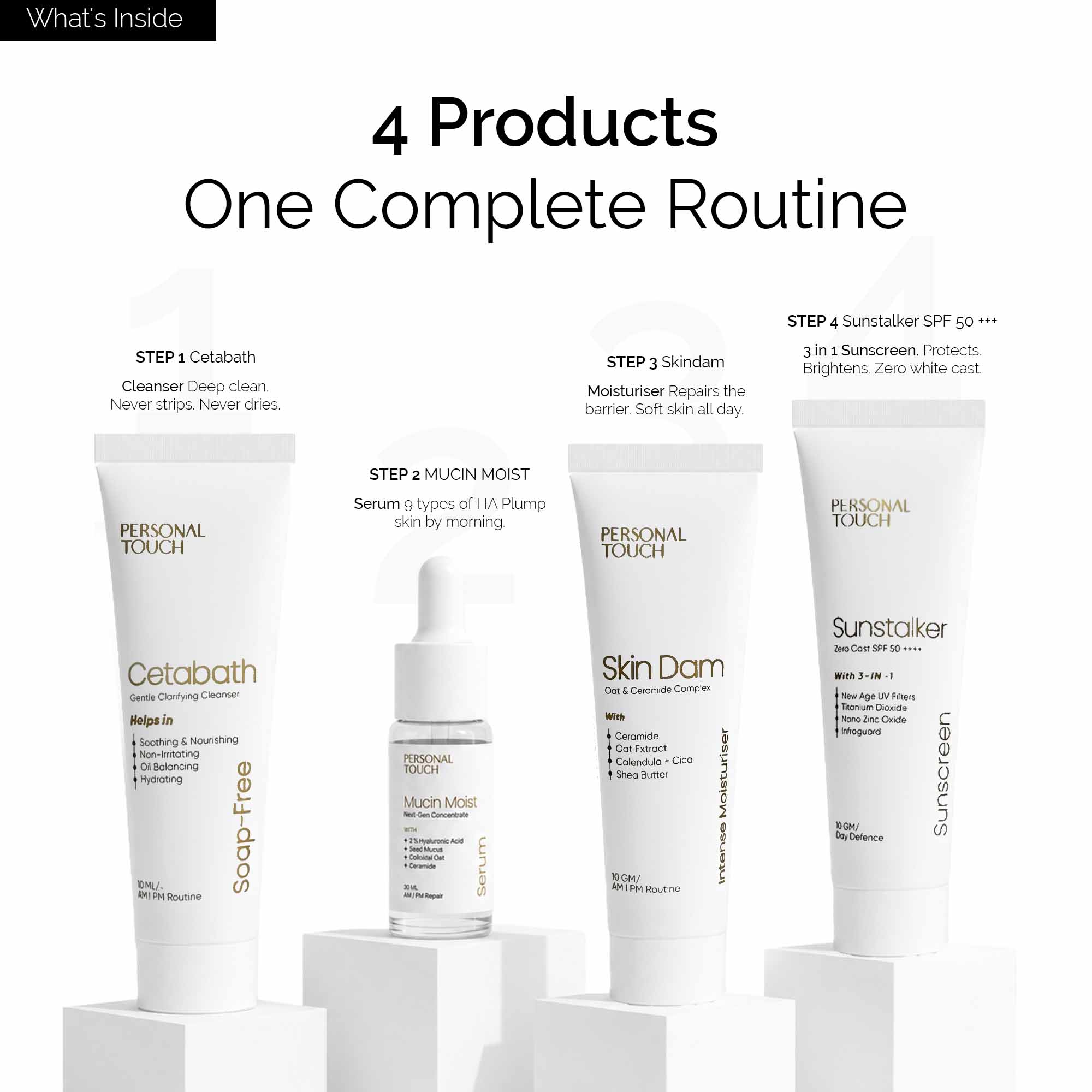 Dry Defence Therapy Trial Kit |  Facewash + Serum + Moisturiser + Sunscreen | for Dry & Sensitive Skin