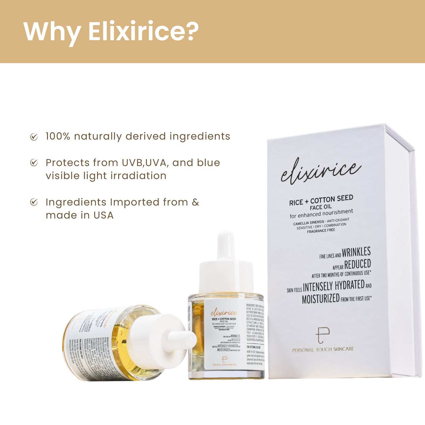 Elixirice Face Oil - Hydrating Oil for Face - Elixir of Rice For Enhanced Nourishment