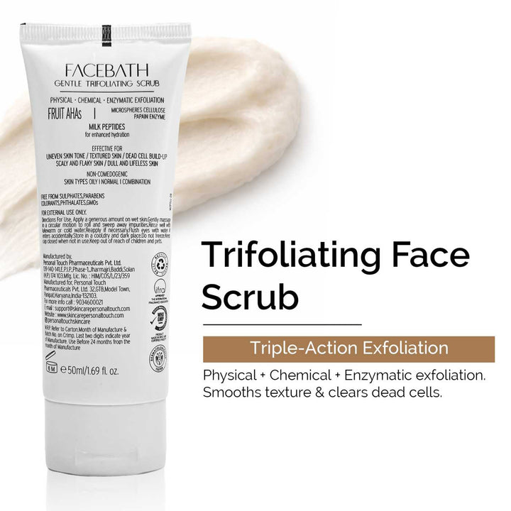 Facebath Gentle Trifoliating Scrub with AHAs + Milk Peptides 50 g