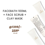 Facebath Series Combo - Facebath 100ml, Face Scrub & Clay Mask