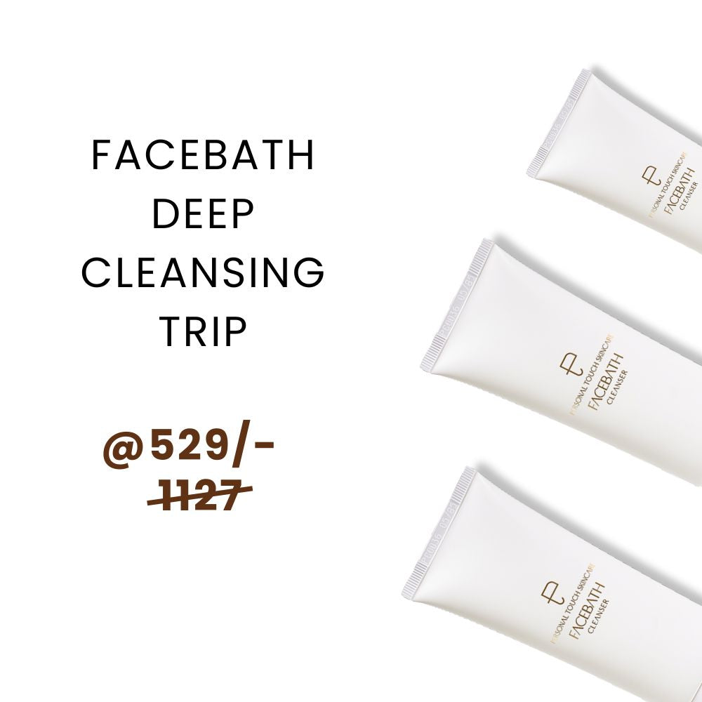 Facebath (1 x 100ml, 2 x 50ml) Deep Cleansing Facewash Trio | All Skin Types Niacinamide Pigmentation Correction - Oily, Normal & Combination Skin