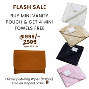 Flash Sale - Buy Mini Vanity Pouch & Get 4 x Mini Towels Free