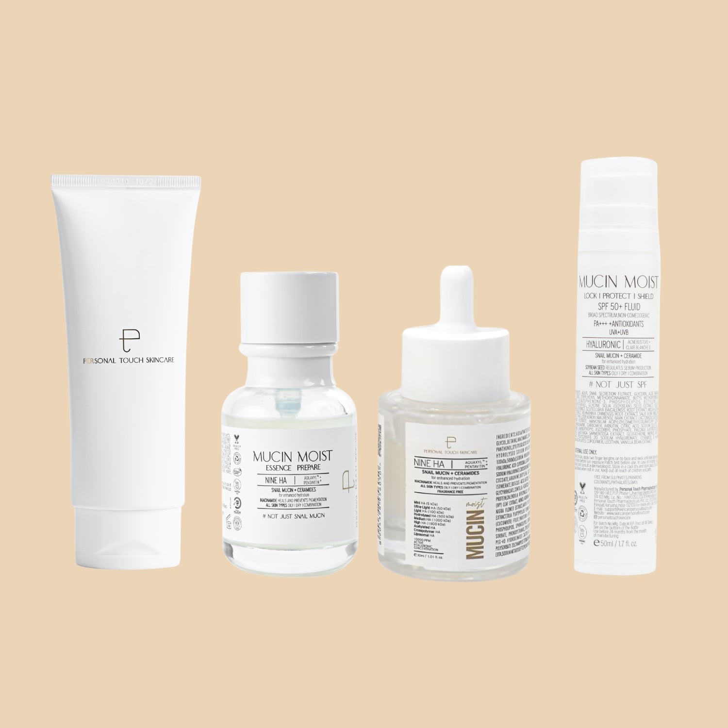 Kriti Ds AM Routine - Facebath, Mucin Essence, Mucin Moist Serum & Mucin Spf