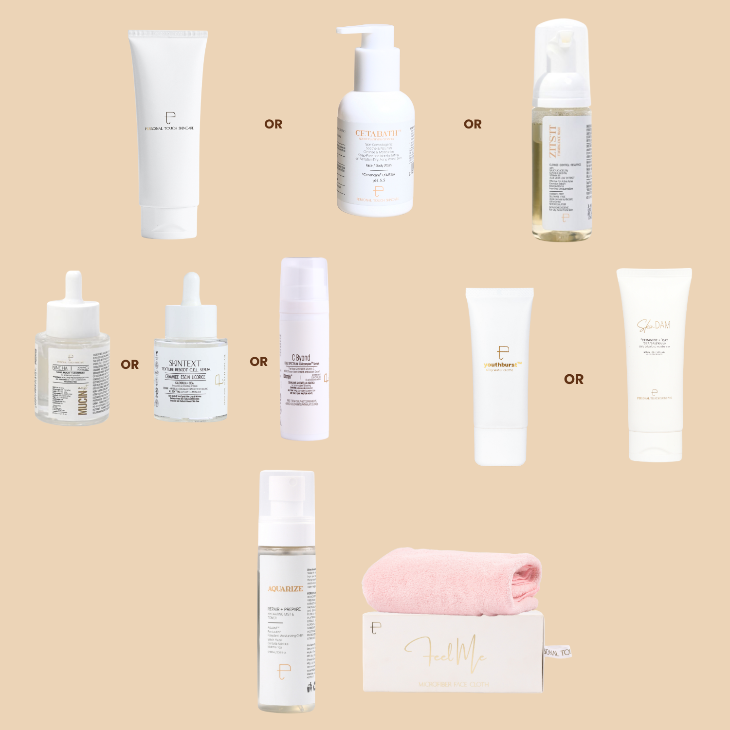 MBM Make Your Own Combo - Facewash, Aquarize Toner, Serum, Moisturizer & Feel Me Face Towel