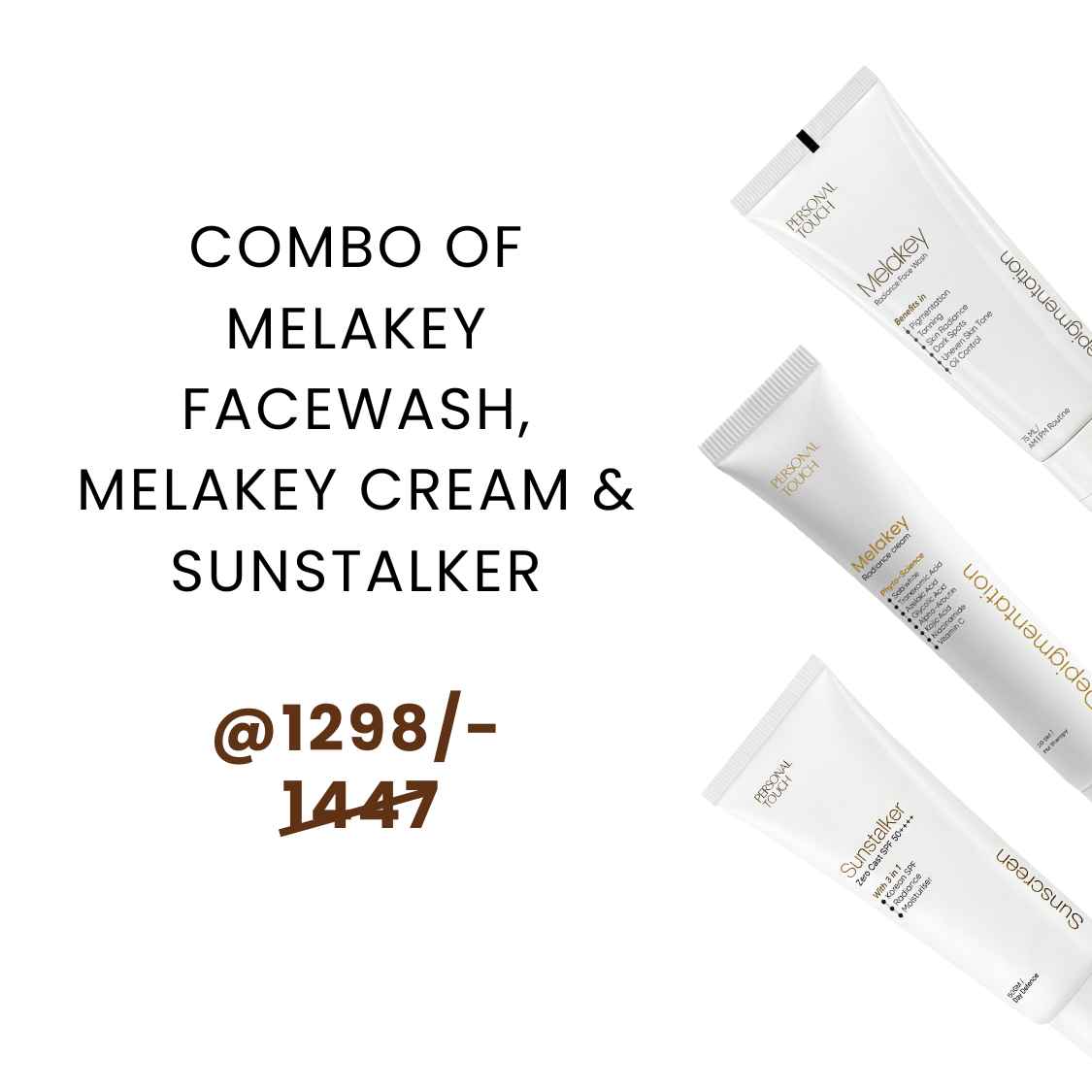 Combo of Melakey Facewash 75g, Melakey 20g & Sunstalker 50g