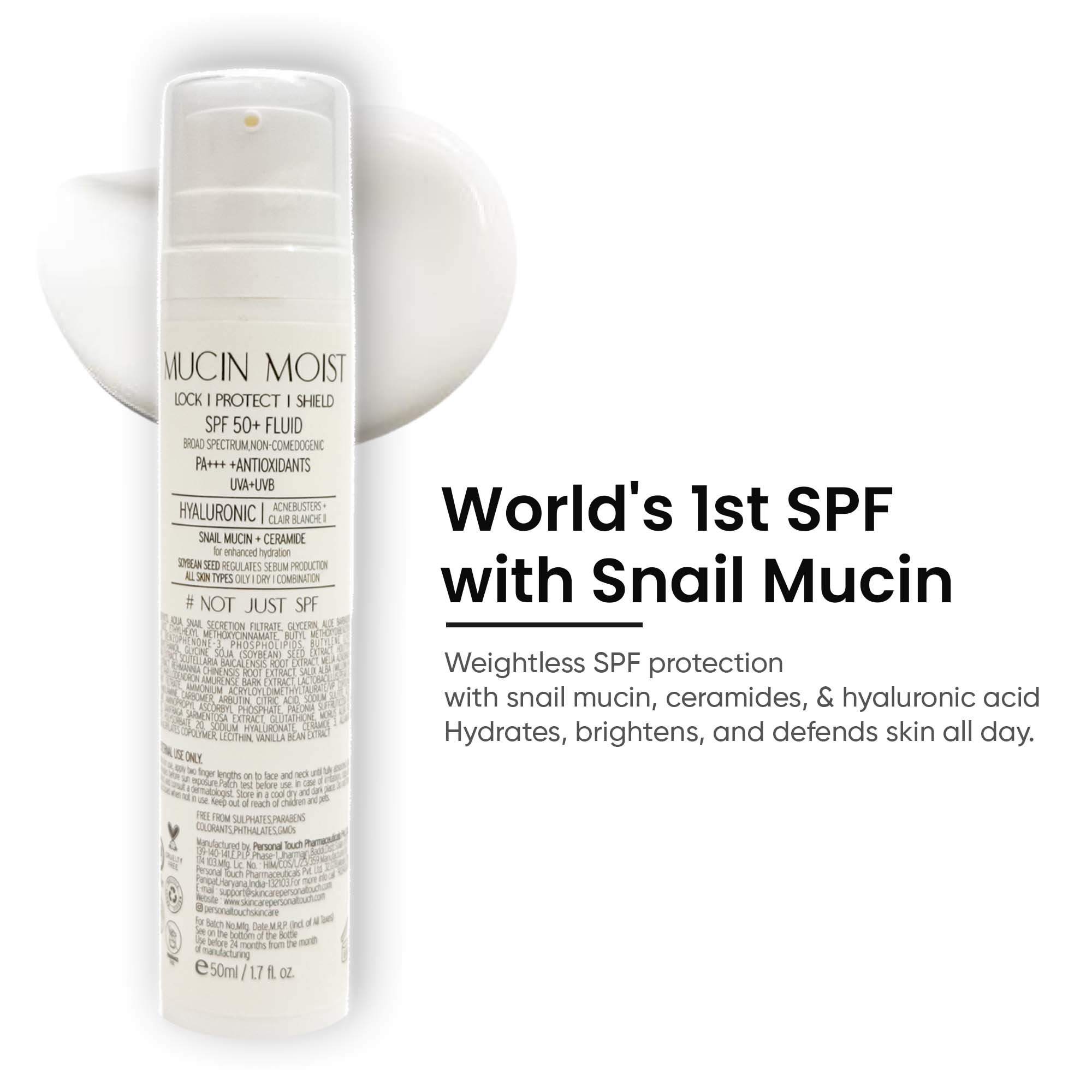 Mucin SPF 50+++ Sunscreen with Snail Mucin 50 g