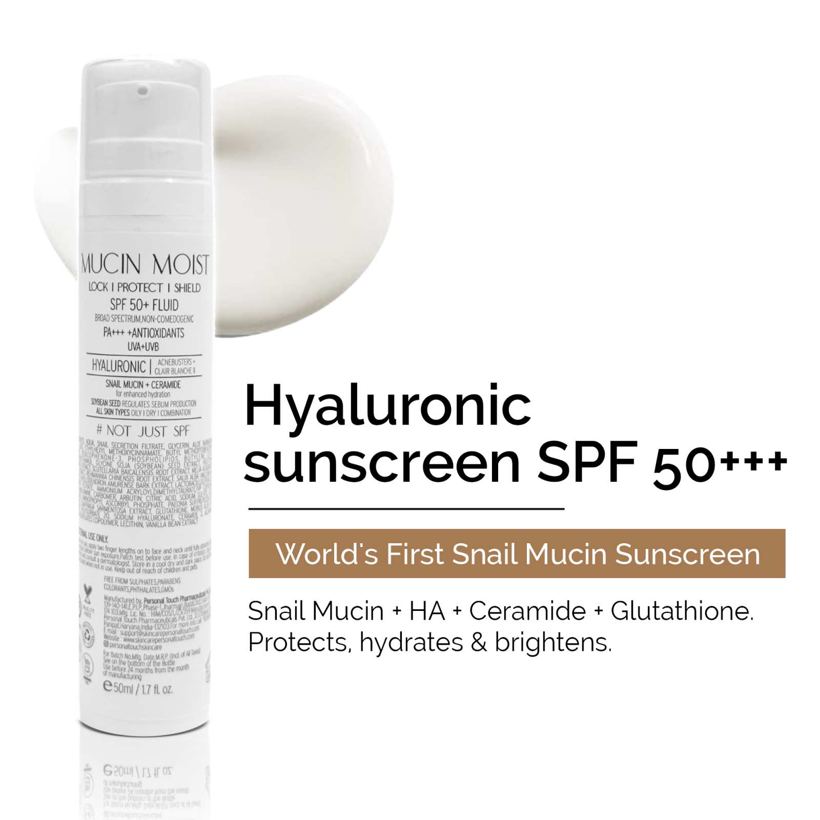Mucin SPF 50+++ Sunscreen with Snail Mucin 50 g