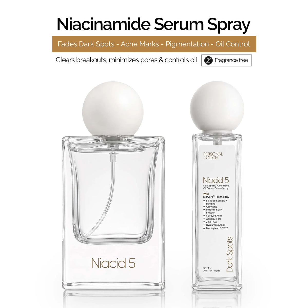 Niacid 5 Niacinamide Serum Spray– Oil Control, Dark Spots, Acne Marks