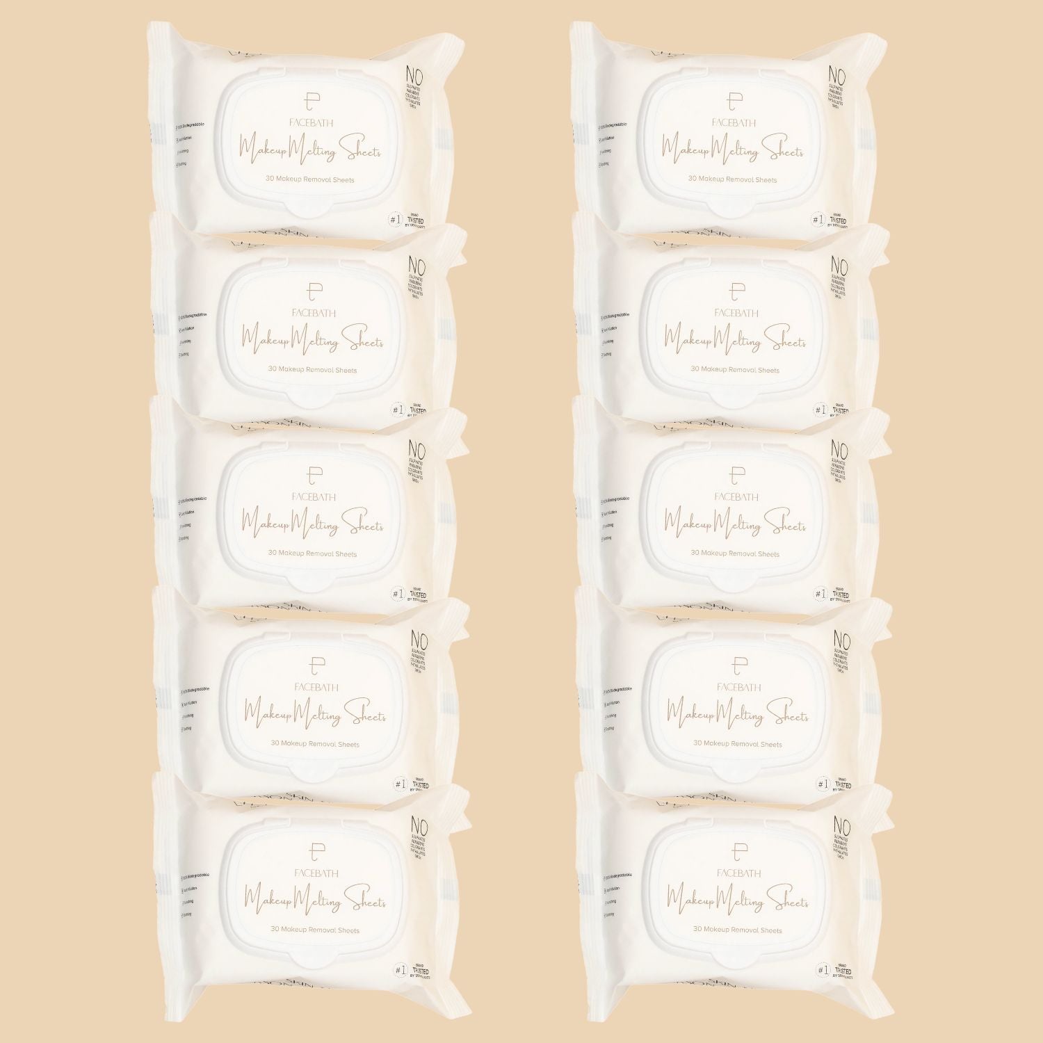 Combo of 10 x Makeup Melting Wipes (30 Sheets Pack)