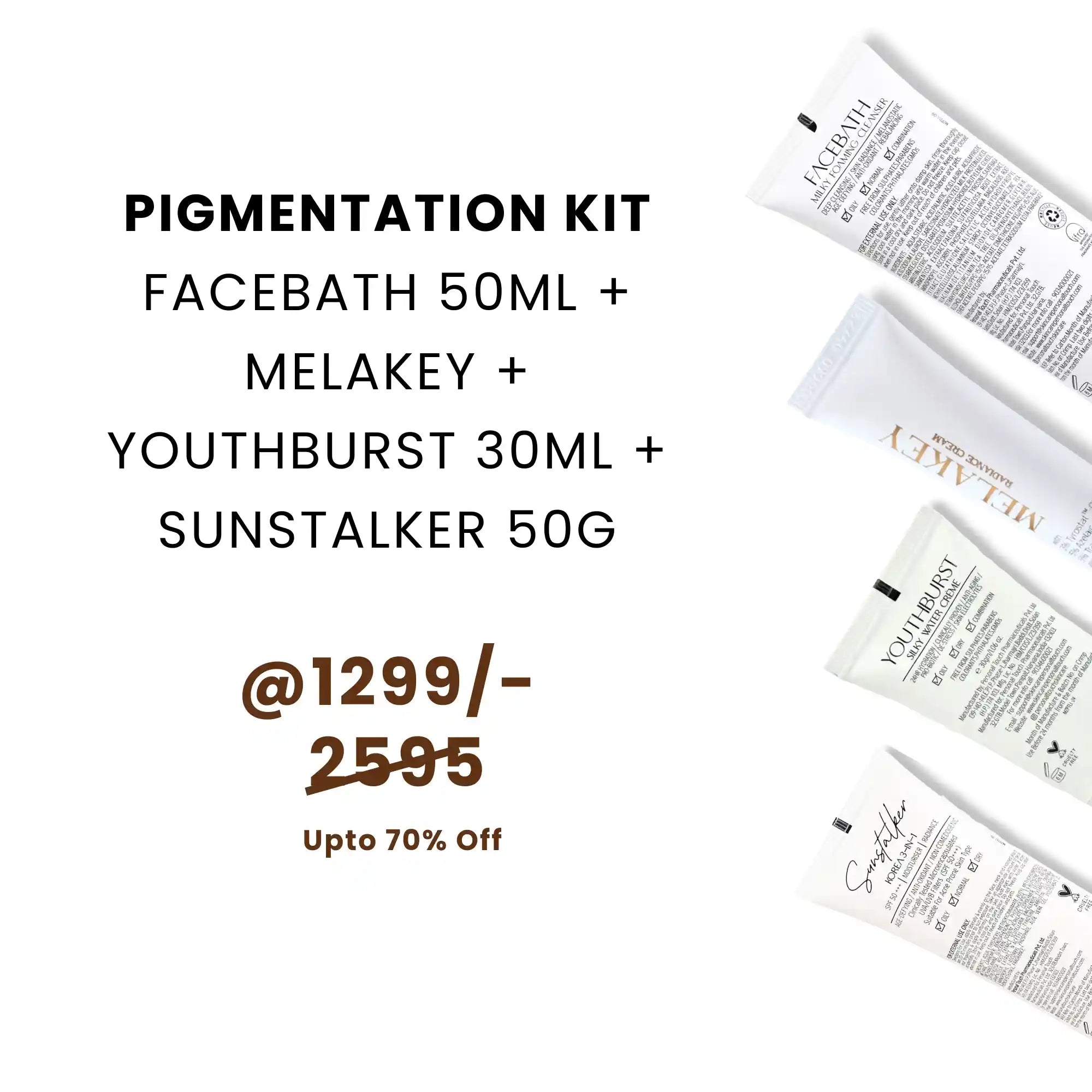 MBM Pigmentation Kit - Facebath 50g, Melakey, Youthburst 30ml & Sunstalker 50ml