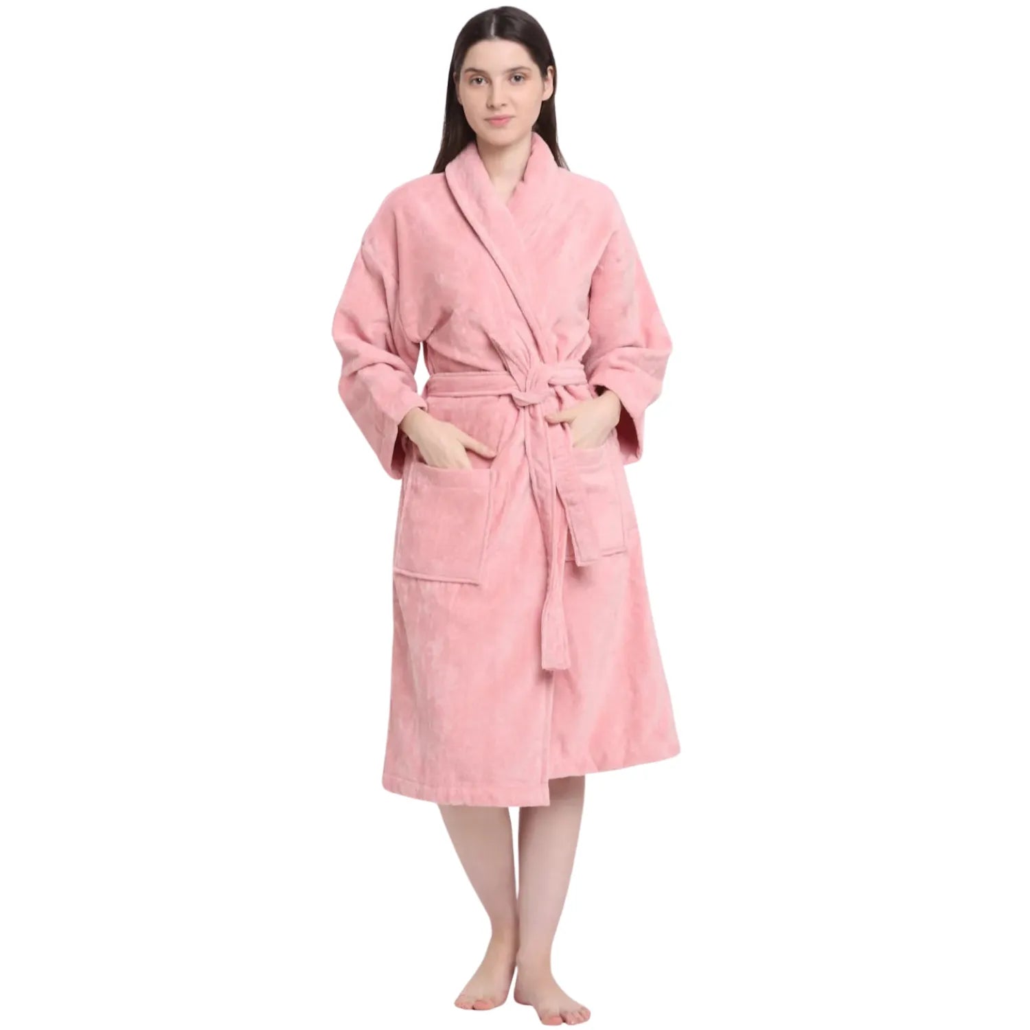 Feel Me Premium Microfiber Bathrobe - Ultra-Soft Quick-Dry Luxury Bath Robe Free Size Up to 4XL