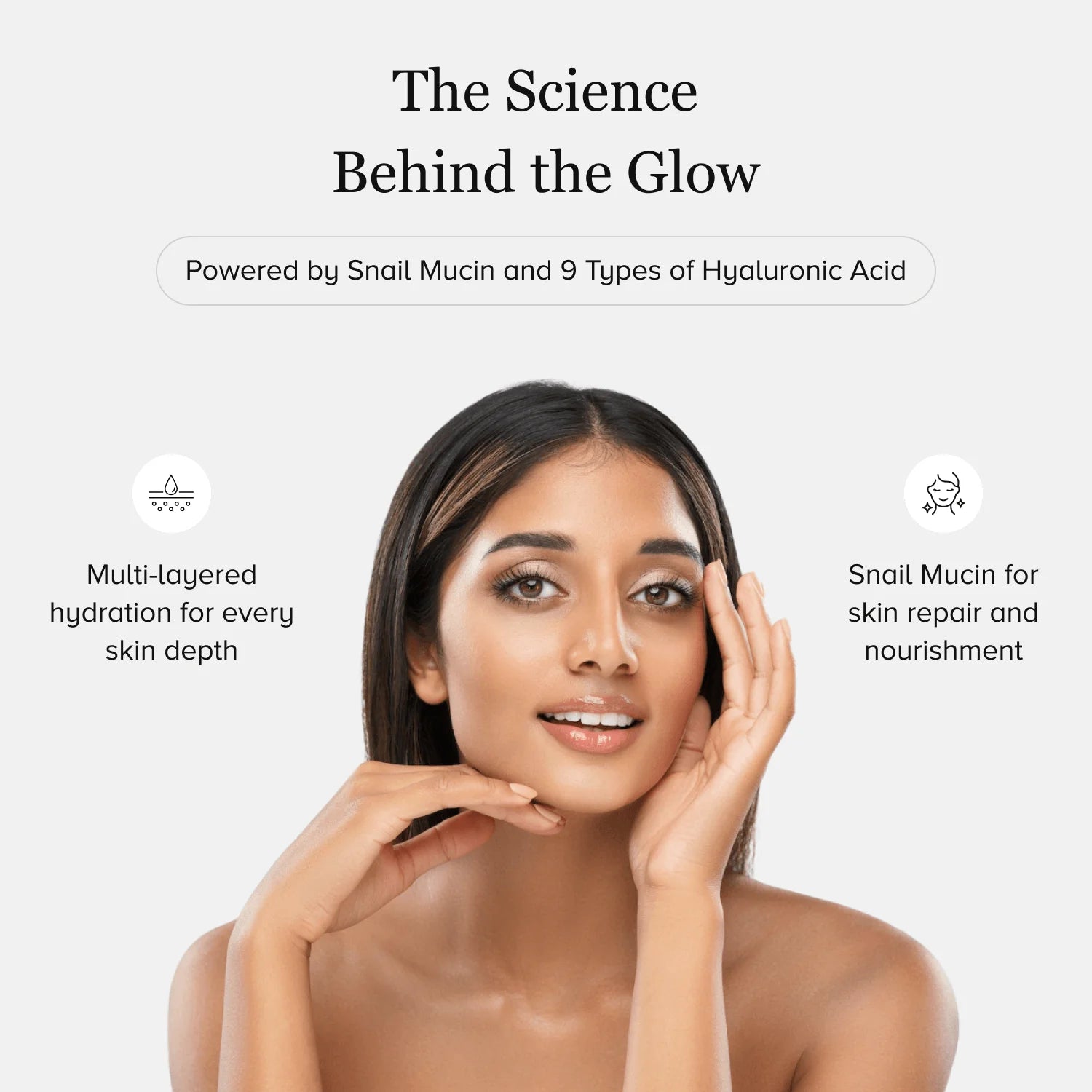 Mucin Moist Serum - World's 1st Snail Mucin | 9 Hyaluronic Acids | Ceramides | Niacinamide - For All Skin Types | 30ml