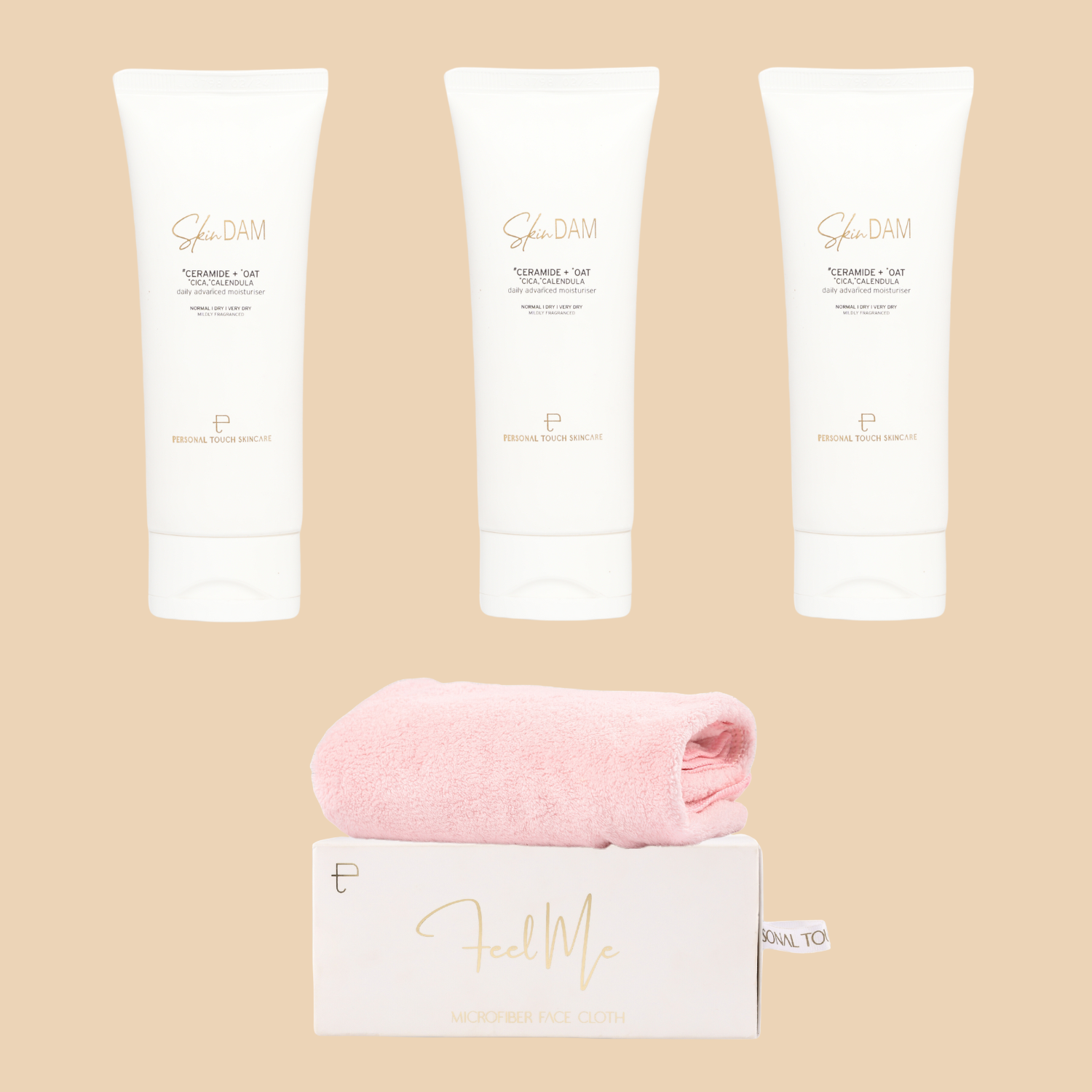 Buy 1 Get 4 (Combo of 3 x Skindam Moisturizer & 1 x Feel Me Face Towel)