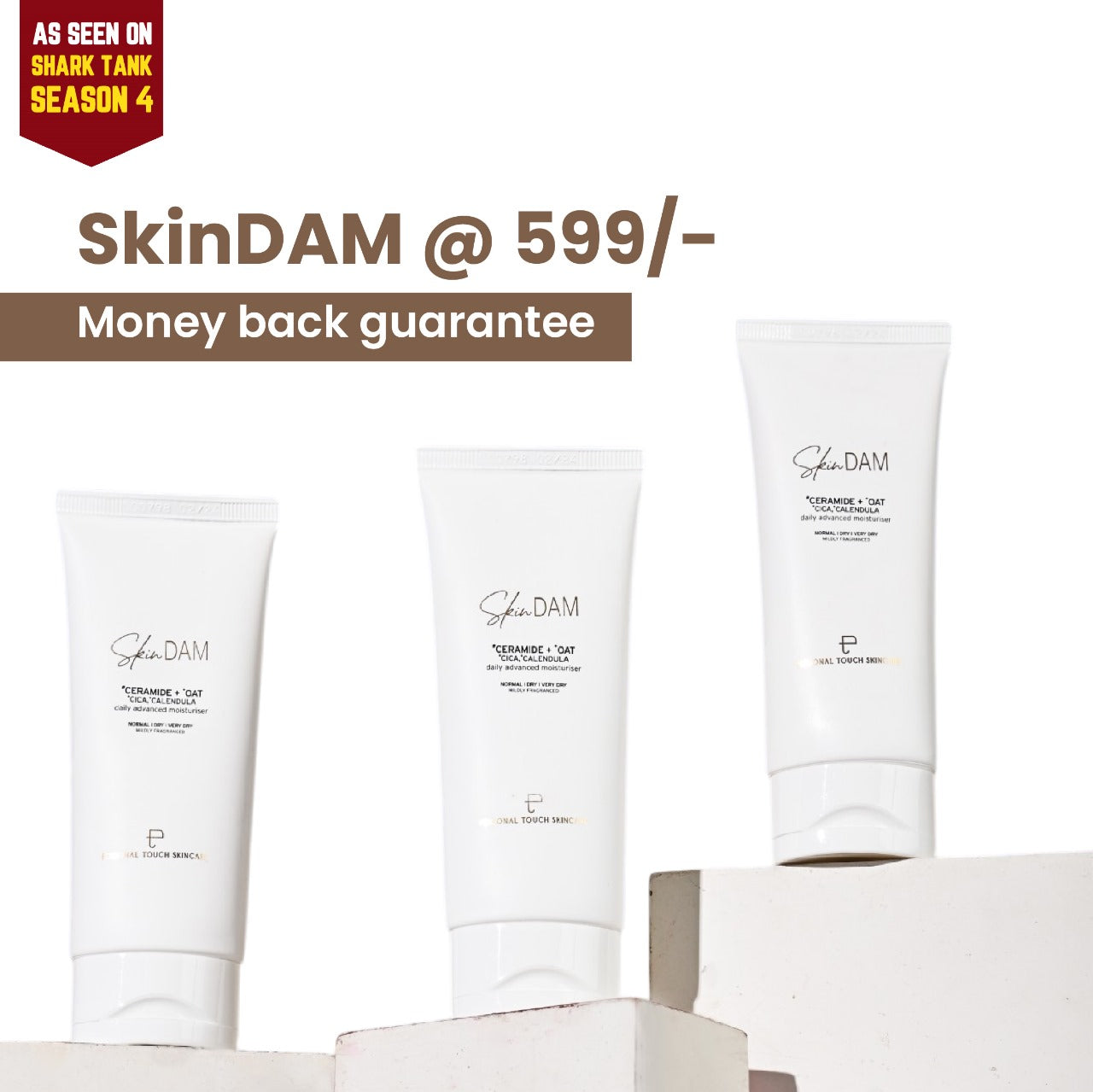 Skindam Korean Moisturizer With Ceramide 3 | Oat Kernell For Extremely Dry & Eczema Prone Skin | 50g